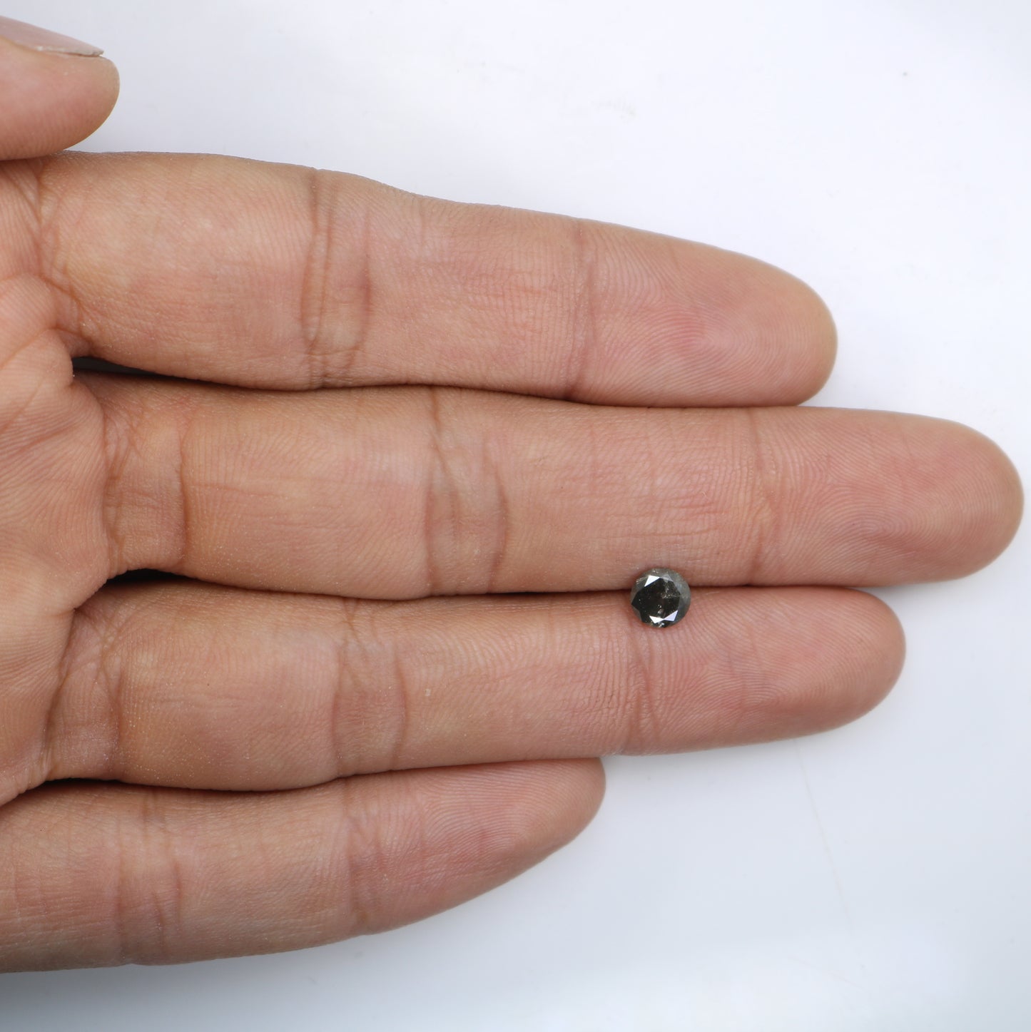 0.69 CT Round Brilliant Cut Salt and Pepper Diamond For Engagement Ring - JayKrishna Diamond