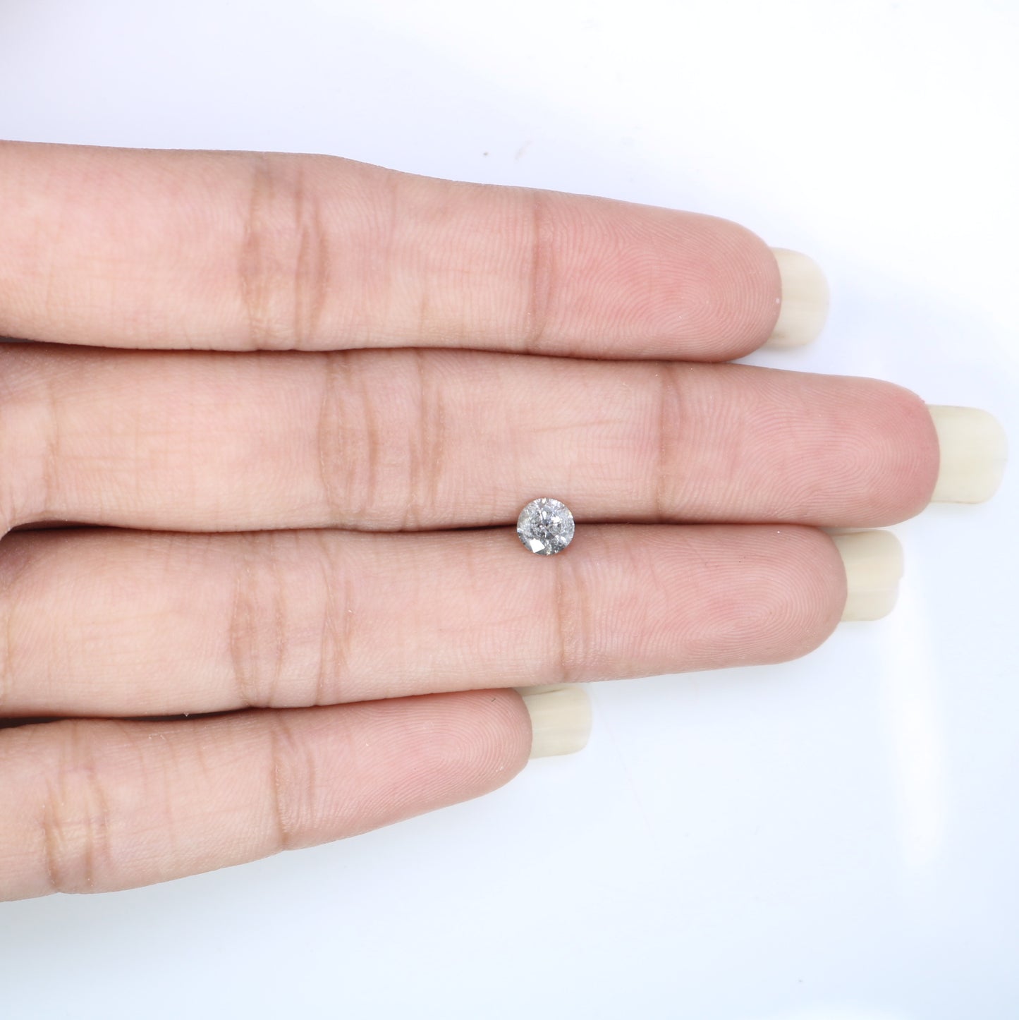 0.42 CT Salt and Pepper Round Brilliant Cut Diamond for Engagement Ring and Unique Bridal Jewelry - JayKrishna Diamond