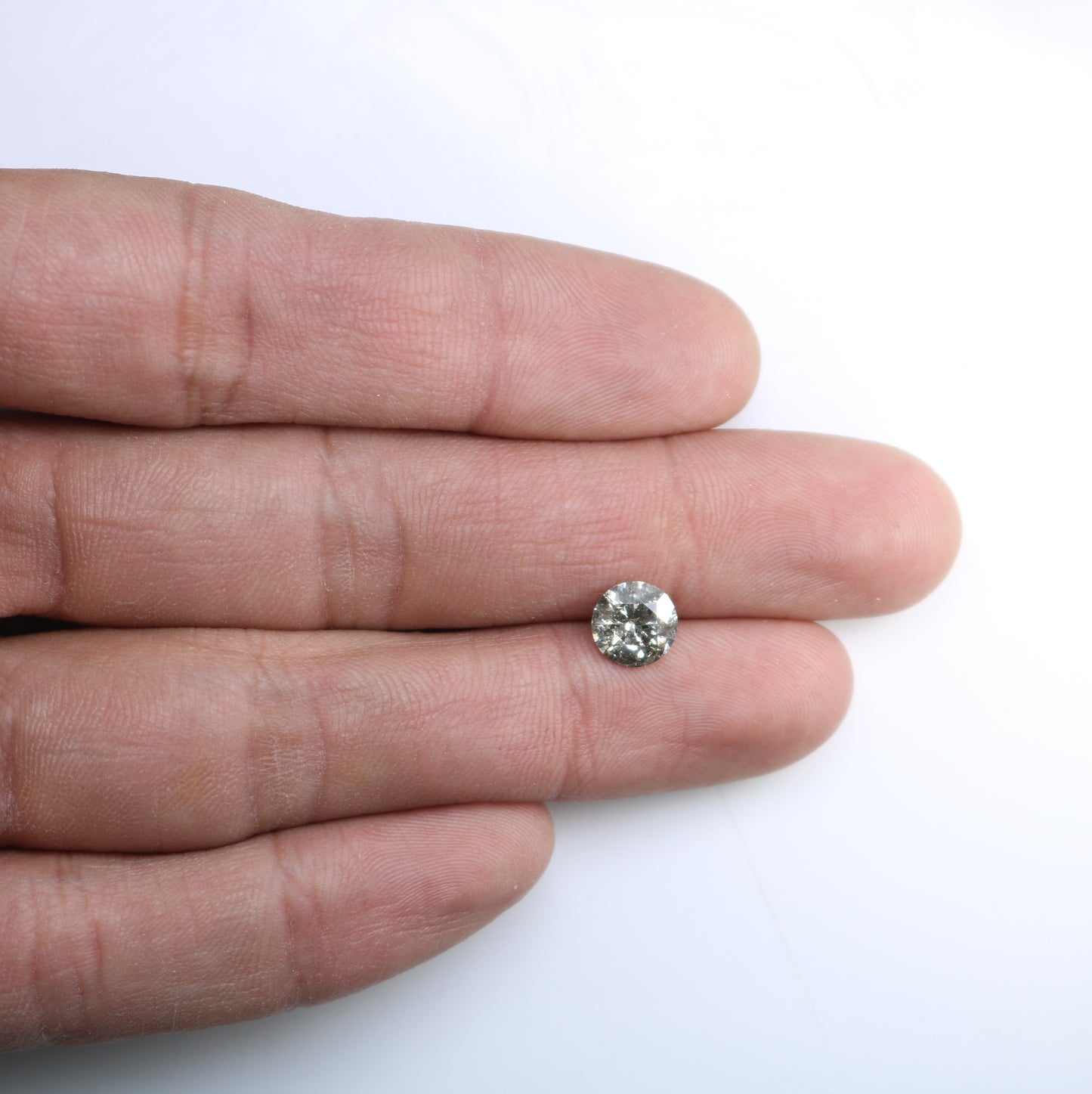 1.52 Carat Natural Loose Salt And Pepper Round Brilliant Cut Diamond - JayKrishna Diamond