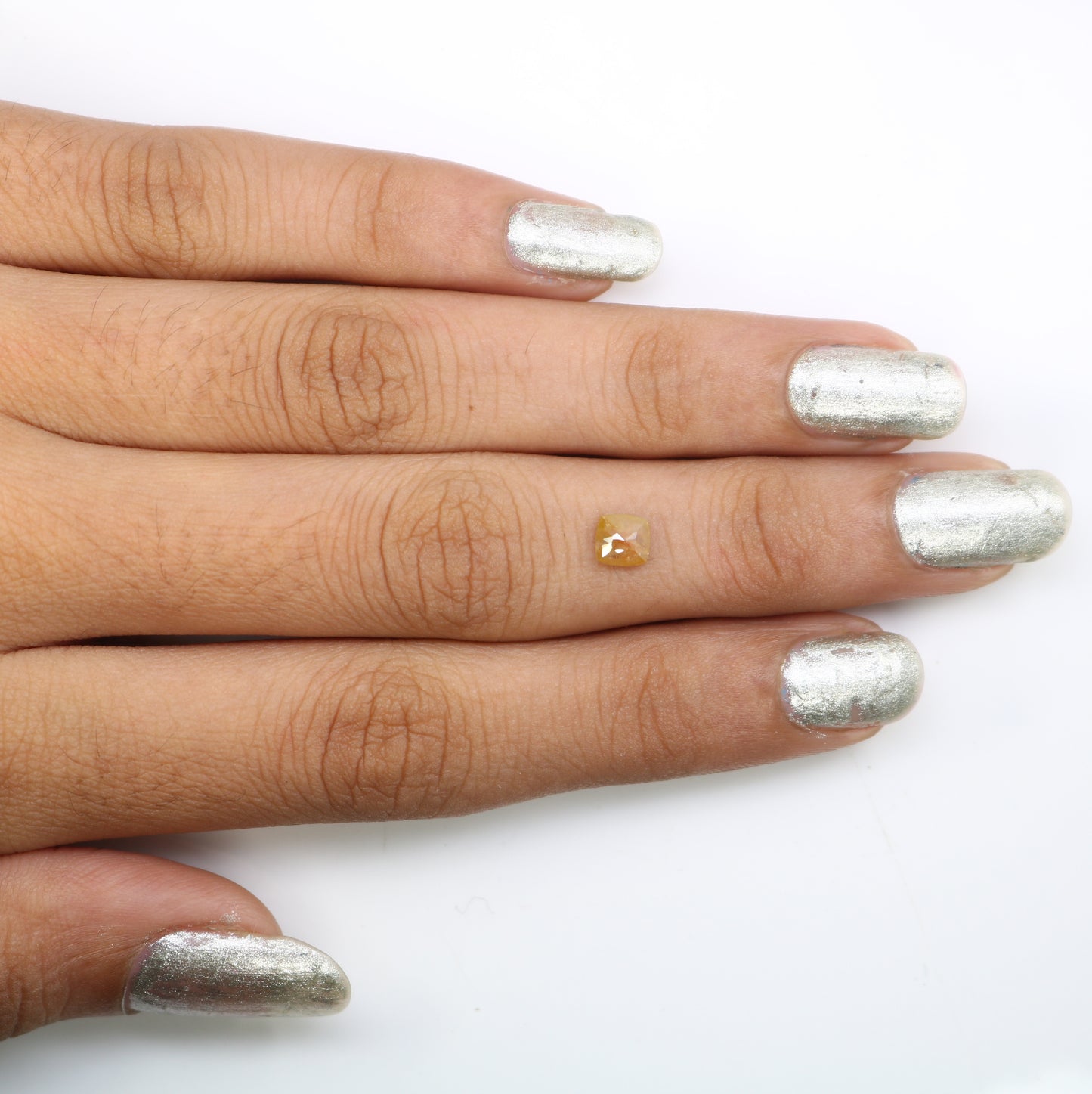 0.48 CT Unique Peach Color 4.70 MM Polished Cushion Shape Diamond For Designer Jewelry - JayKrishna Diamond