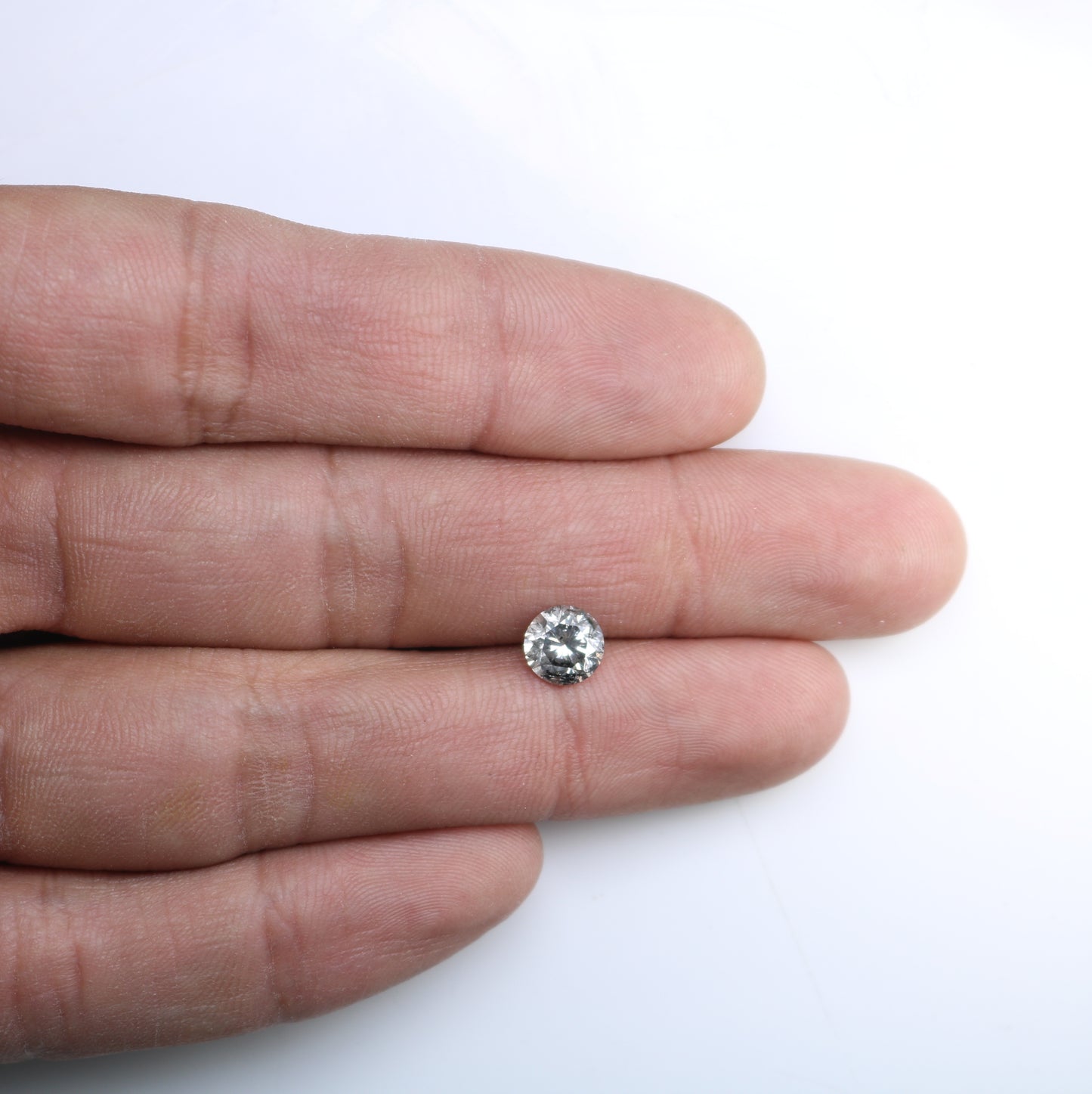 Loose Salt And Pepper Diamond 1.47 Carat Round Brilliant Cut Diamond - JayKrishna Diamond