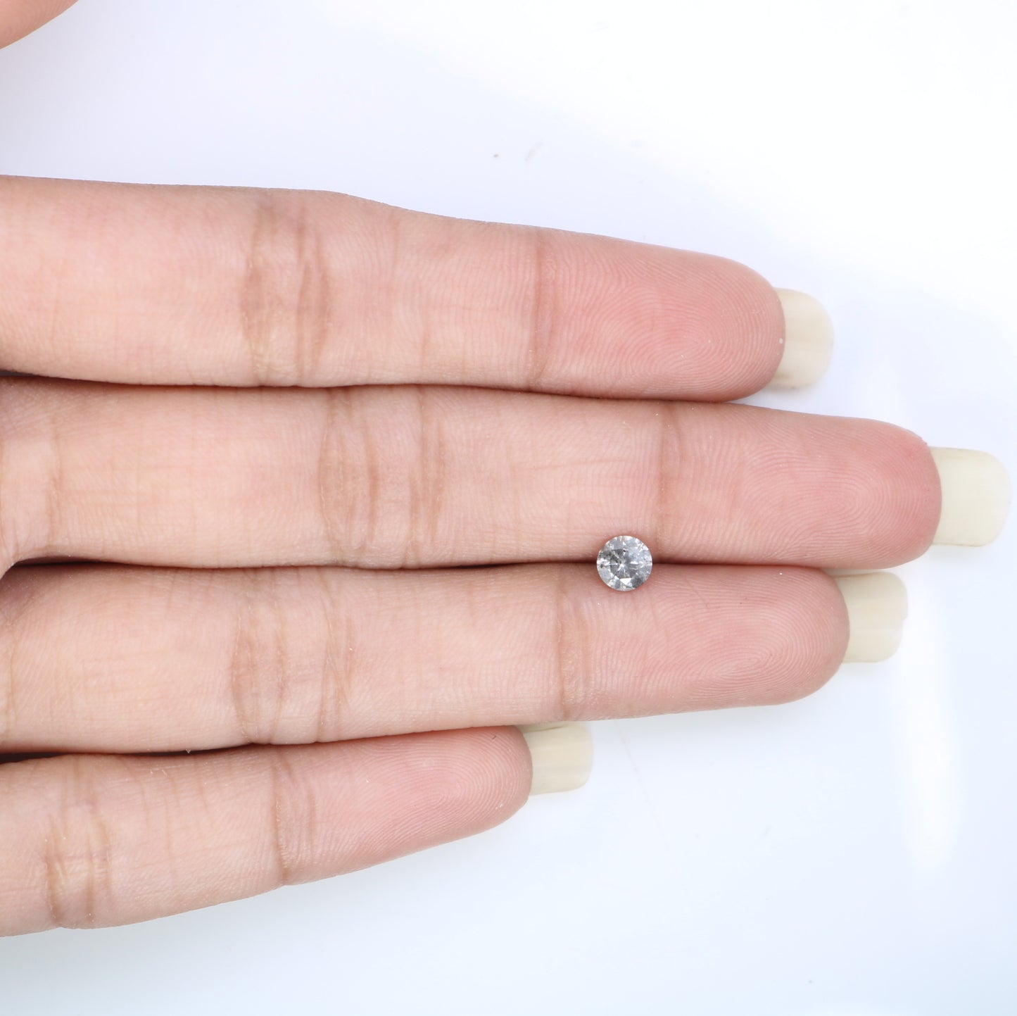 0.40 CT Round Brilliant Cut Salt And Pepper 4.60 x 2.80 MM Diamond For Engagement Ring - JayKrishna Diamond