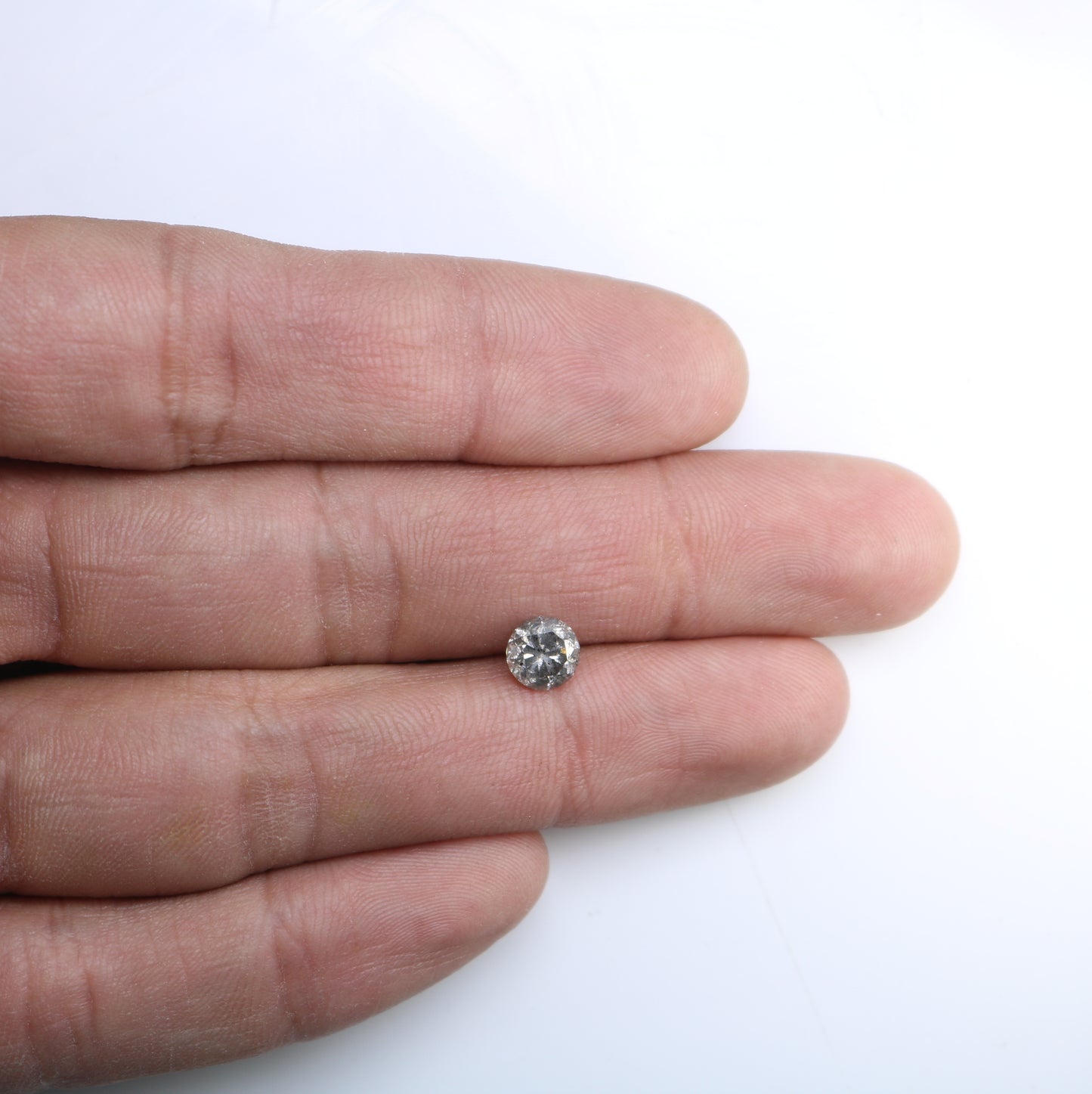 1.29 Carat Natural Loose Salt And Pepper Round Brilliant Cut Diamond - JayKrishna Diamond