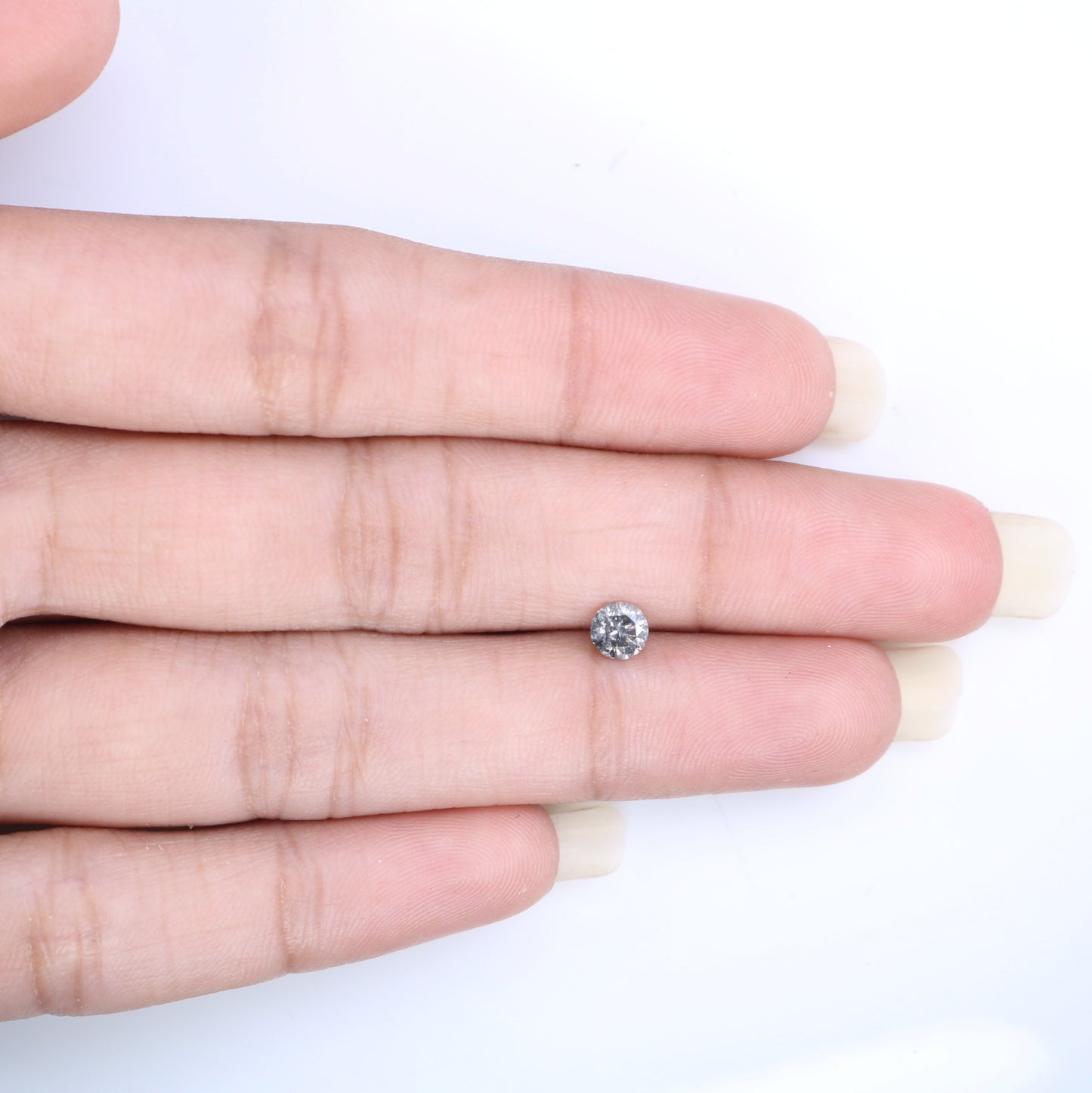 Unique 0.35 CT Salt & Pepper Round Brilliant Cut Diamond | Ethical Engagement Ring | 4.50 x 2.80 MM - JayKrishna Diamond