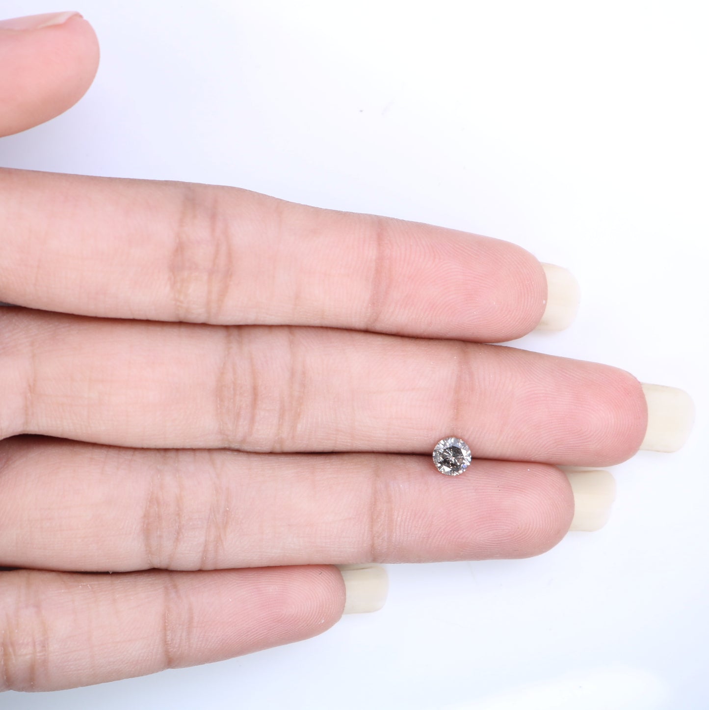 Unique 0.41 CT Salt & Pepper Round Brilliant Cut Diamond | Perfect for Engagement Rings | 4.60 x 3.00 MM - JayKrishna Diamond