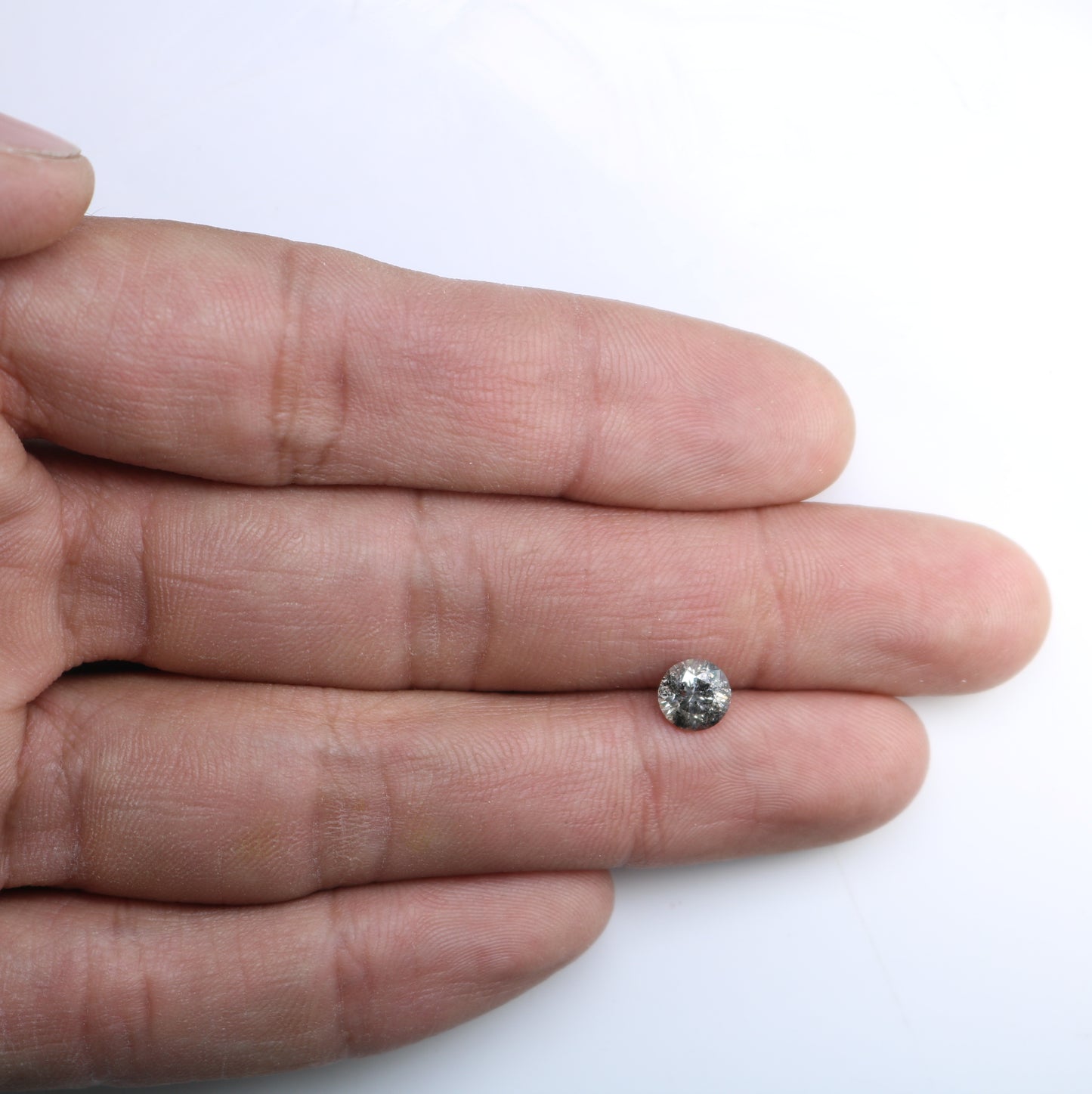 Salt And Pepper Diamond 1.17 Carat Round Brilliant Cut Diamond For Wedding Ring - JayKrishna Diamond