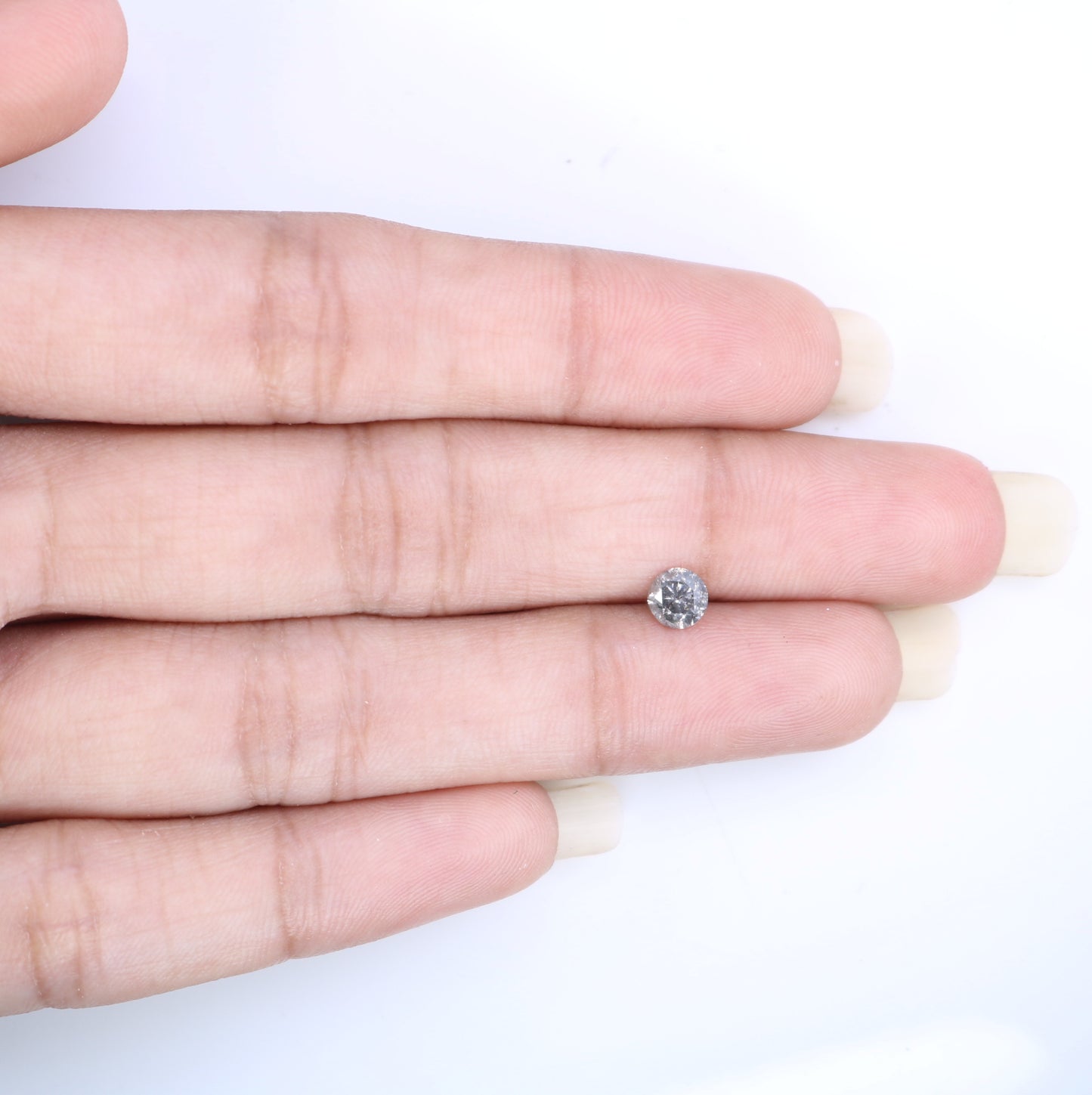 0.44 CT 4.70 x 3.00 MM Salt and Pepper Round Brilliant Cut Natural Loose Diamond for Engagement Ring and Custom Bridal Jewelry Design - JayKrishna Diamond