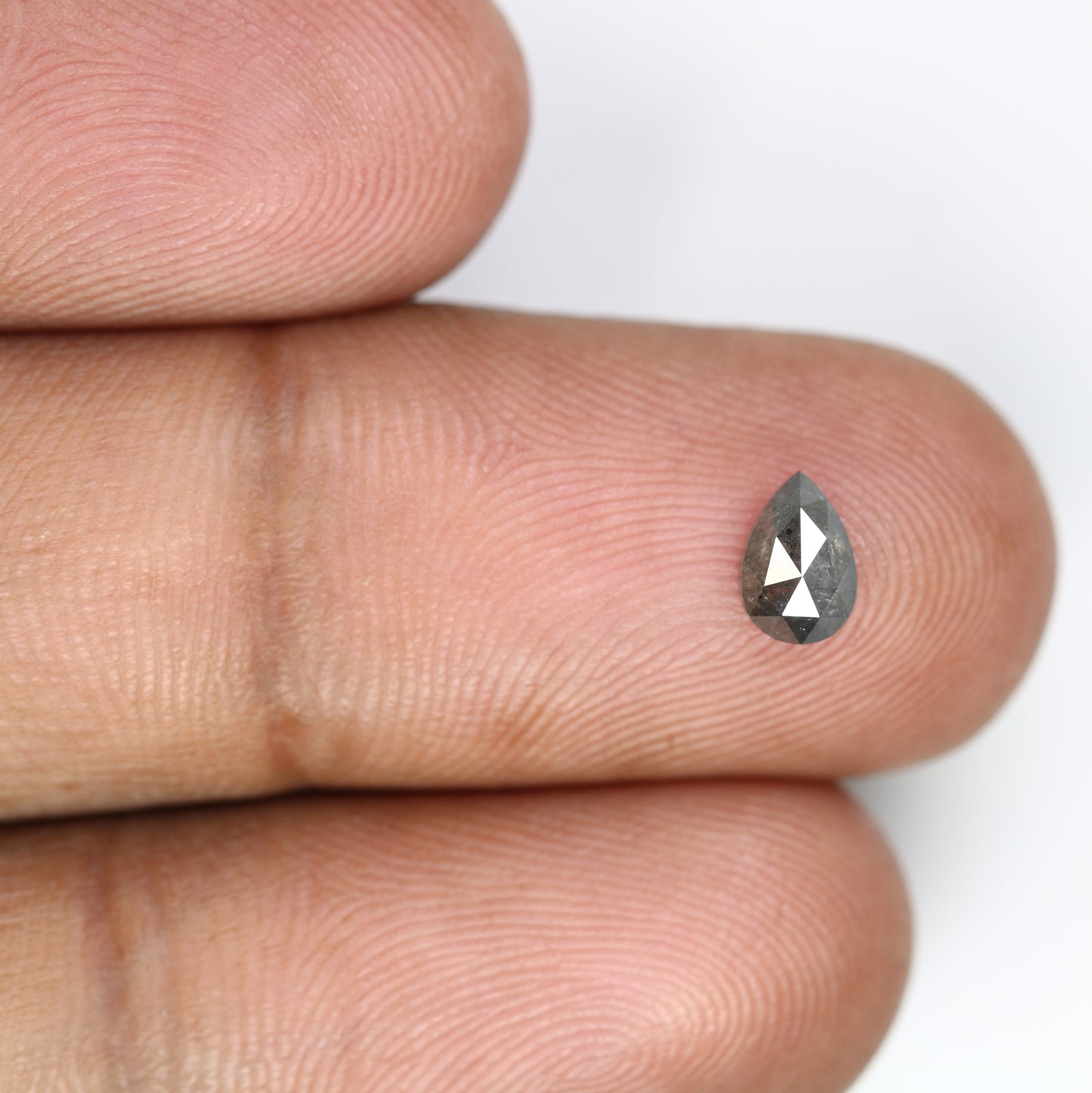 0.59 Carat Natural Salt and Pepper Pear-Shaped Diamond – Elegant Loose Gem for Unique Engagement Rings - JayKrishna Diamond