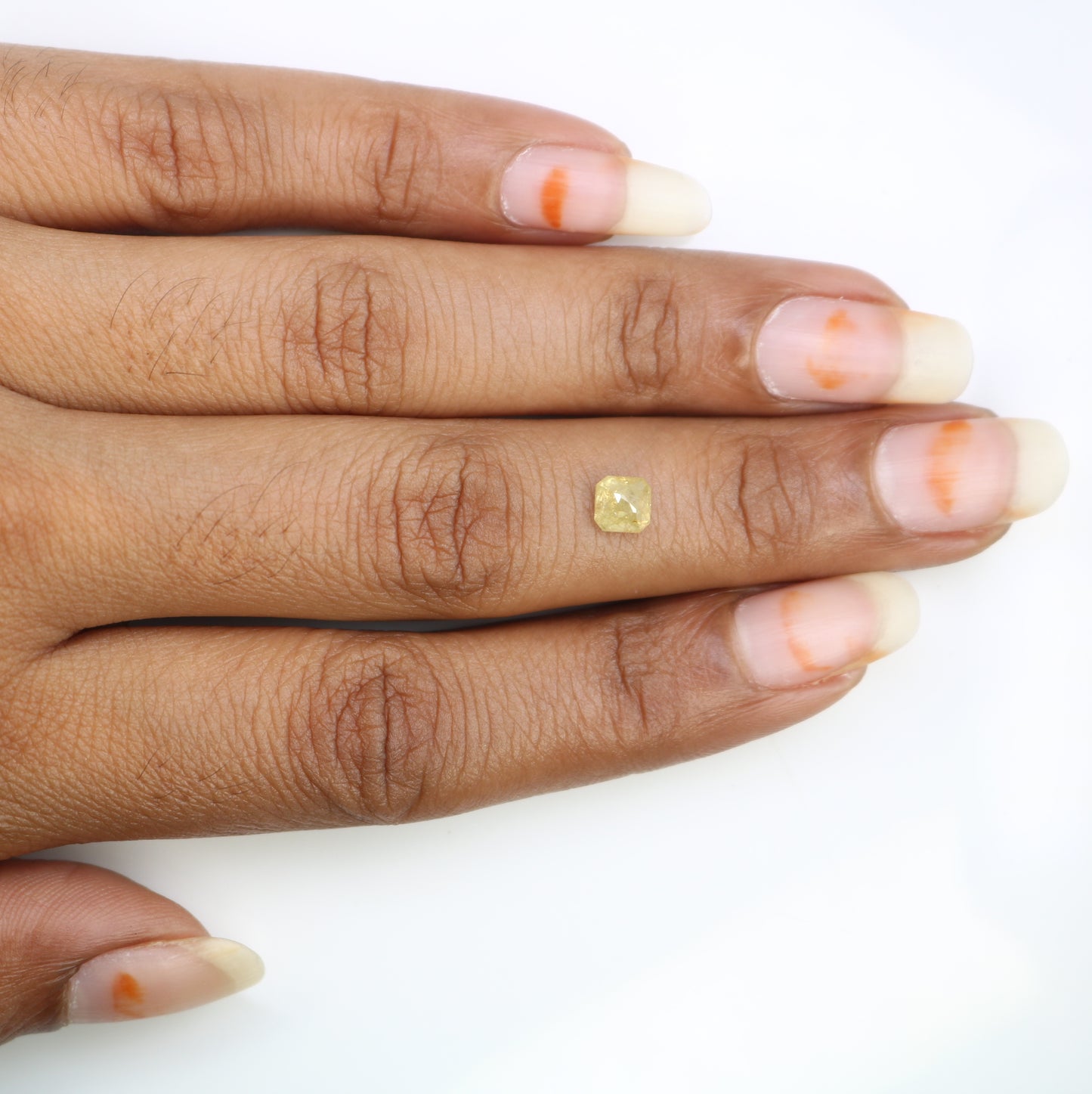 0.80 CT Asscher Shape Light Yellow Diamond For Engagement Ring - JayKrishna Diamond