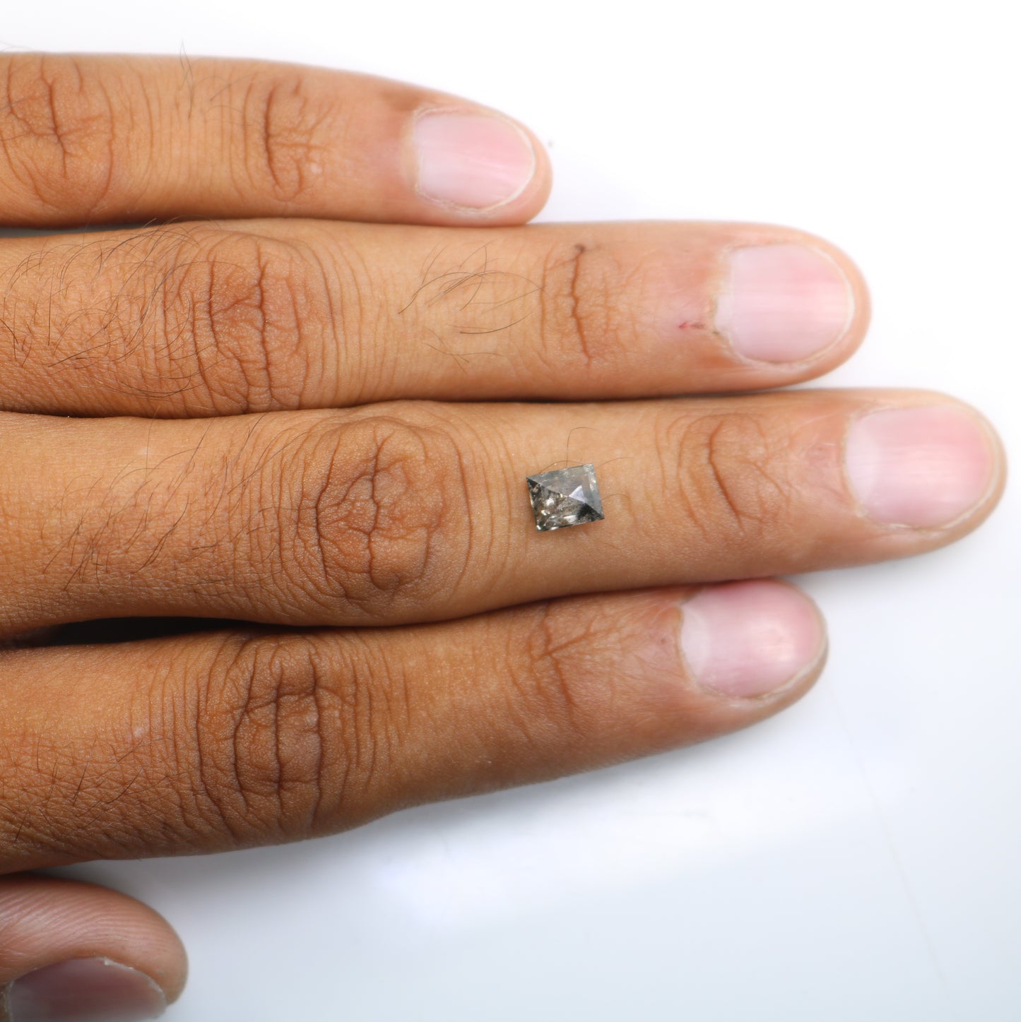 1.12 Ct Salt And Pepper Loose Geometric Shaped Diamond For Engagement Ring - JayKrishna Diamond