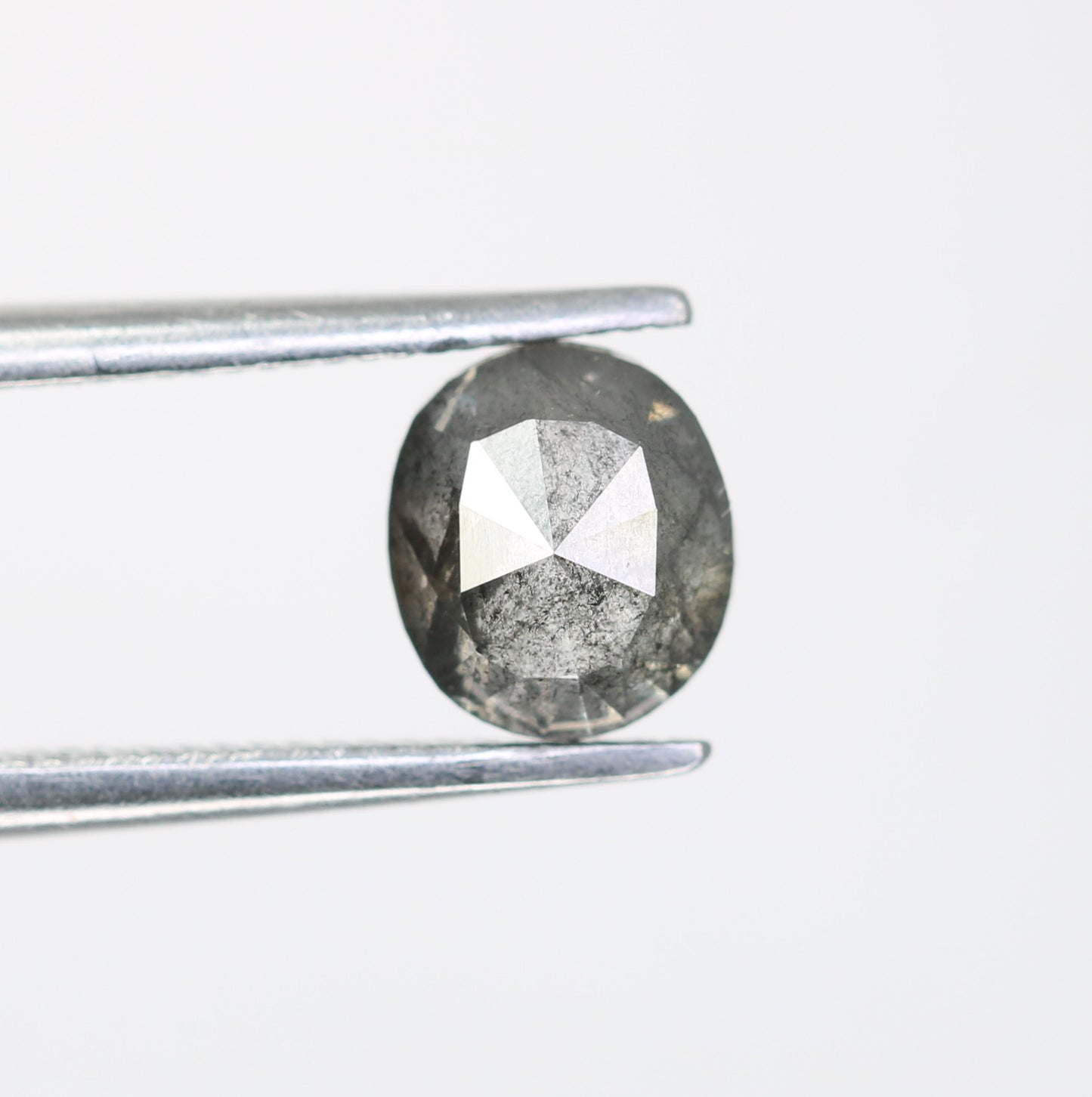 0.85 Carat Oval Shape Salt And Pepper Diamond For Engagement Ring - JayKrishna Diamond