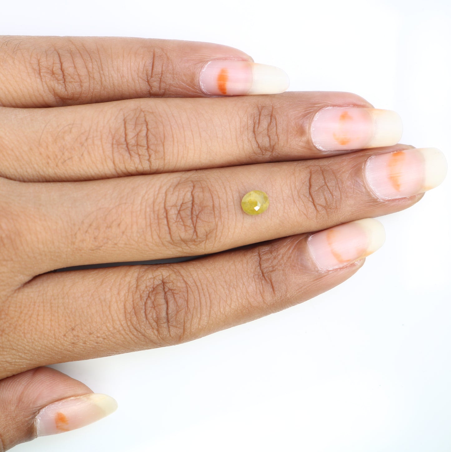 0.74 CT 5.8 x 5.0 MM Natural Yellow Rustic Ova Cut Diamond For Engagement Ring - JayKrishna Diamond