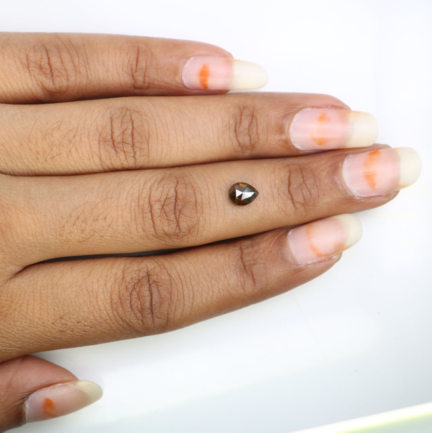 0.86 Carat 6.5MM Pear Shaped Loose Fancy Brown Diamond For Galaxy Ring - JayKrishna Diamond