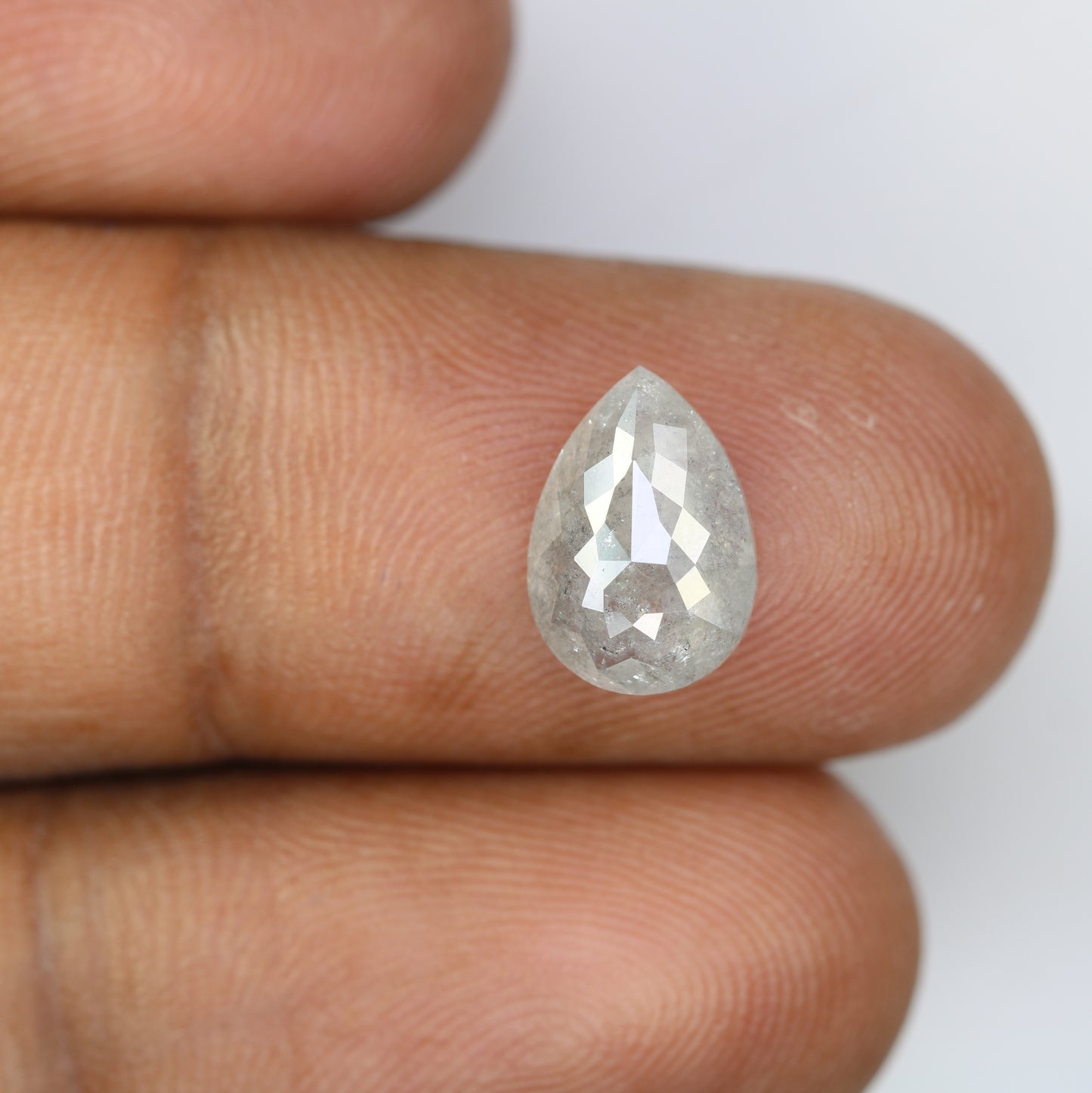 2.66 CT 11.00 MM Pear Shape Salt And Pepper Diamond For Engagement Ring - JayKrishna Diamond