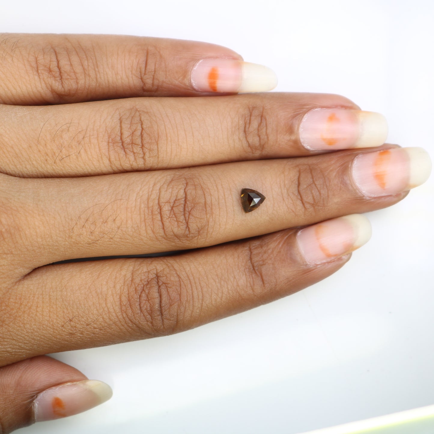 0.73 Carat 5.3 MM Triangle Shaped Fancy Brown Diamond For Engagement Ring - JayKrishna Diamond