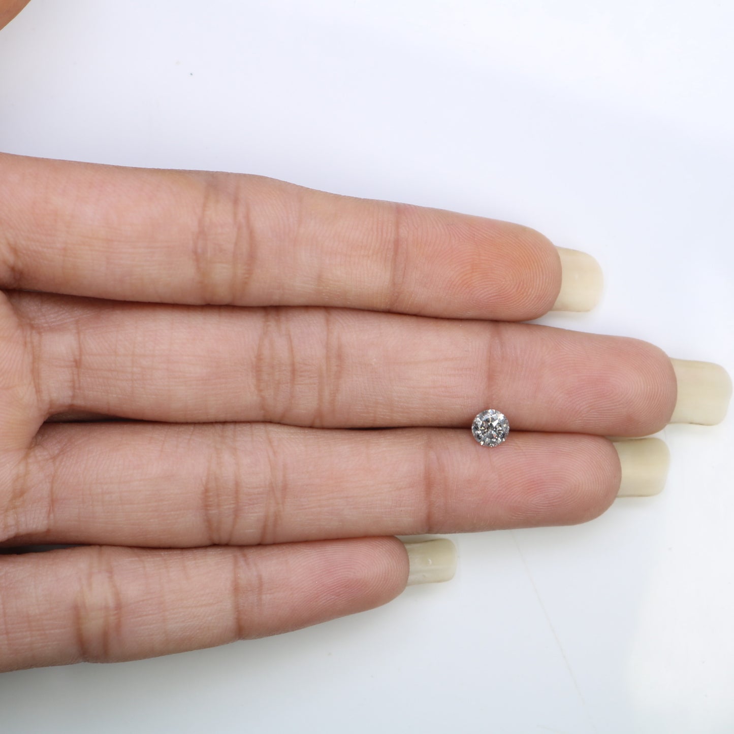 Unique 0.42 CT Salt & Pepper Round Brilliant Cut Diamond | Perfect for Engagement Rings | 4.60 x 2.90 MM - JayKrishna Diamond