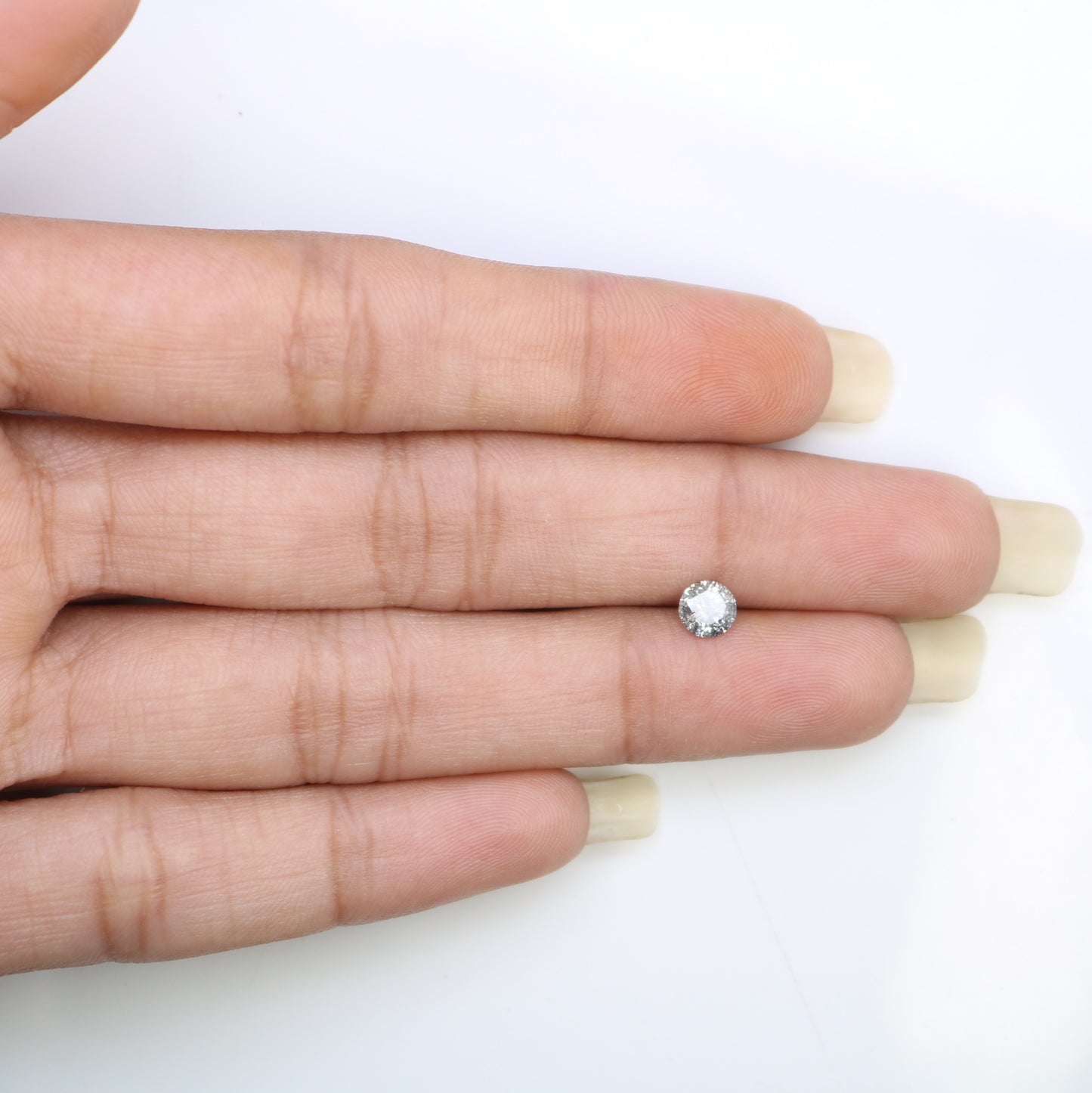 Unique 0.42 CT Salt & Pepper Round Brilliant Cut Diamond | Perfect for Engagement Rings | 4.80 x 2.90 MM - JayKrishna Diamond