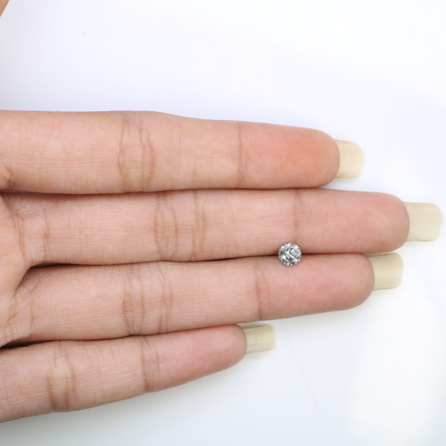 Unique 0.42 CT Salt & Pepper Round Brilliant Cut Diamond | Perfect for Engagement Rings | 4.60 x 2.90 MM - JayKrishna Diamond