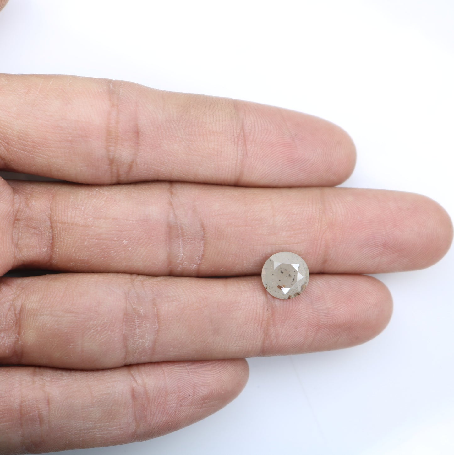 3.40 CT 9.50 MM Unique White Rustic Round Brilliant Cut Diamond For Jewelry - JayKrishna Diamond