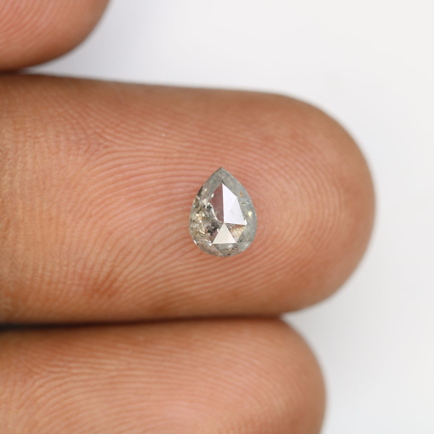 0.71 CT Pear Cut Salt And Pepper Natural Diamond For Engagement Ring - JayKrishna Diamond