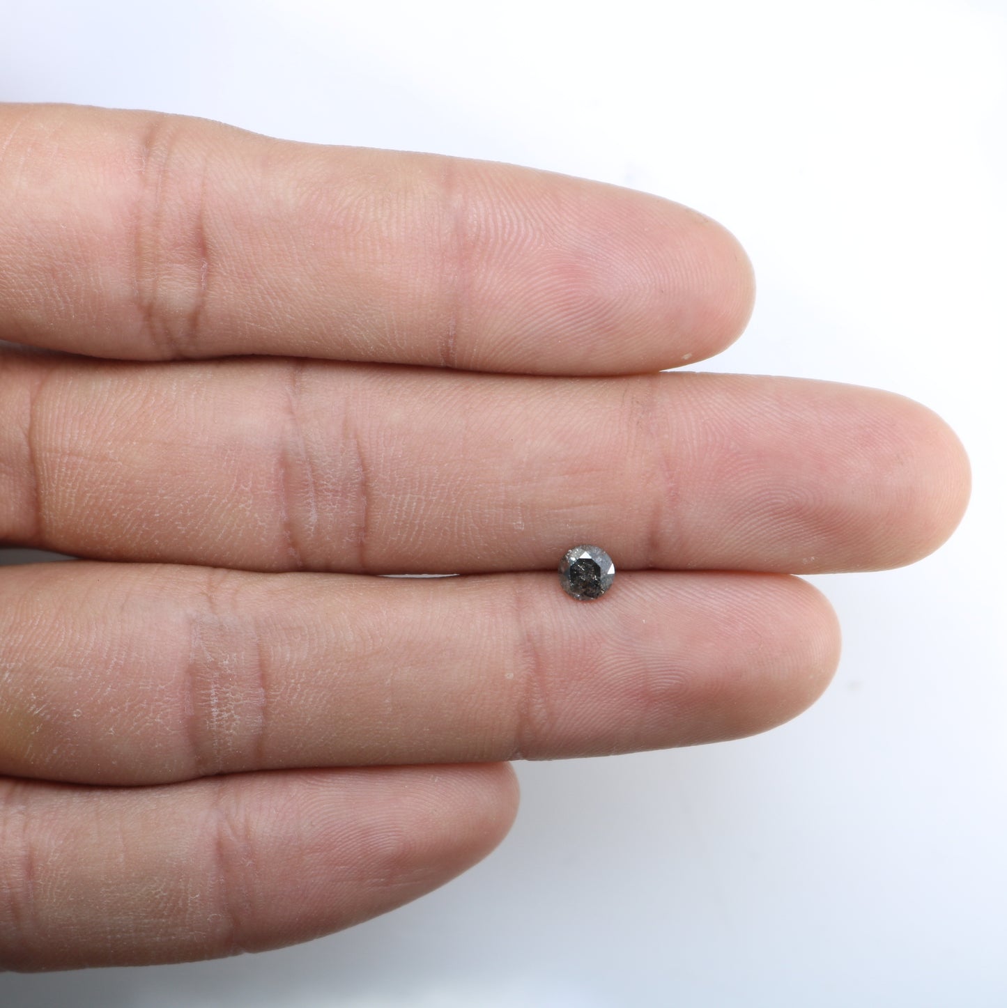 0.52 Carat Salt And Pepper Round Brilliant Cut Diamond For Galaxy Ring - JayKrishna Diamond