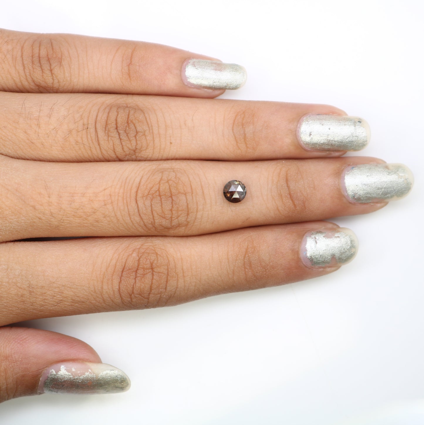 0.71 CT Natural Brown Round Rose Cut 5.00 MM Loose Diamond For Proposal Ring - JayKrishna Diamond