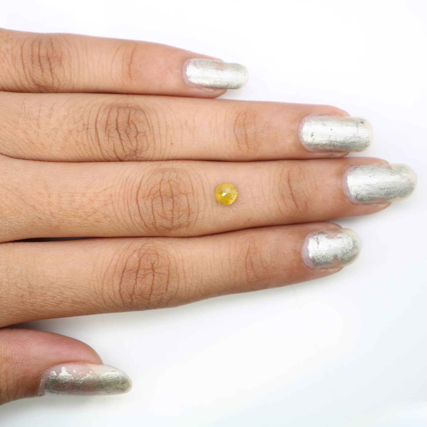 0.64 CT Polished Round Rose Cut Natural Yellow Diamond for Designer Ring - Stunning Gemstone for Custom Jewelry Creations - JayKrishna Diamond