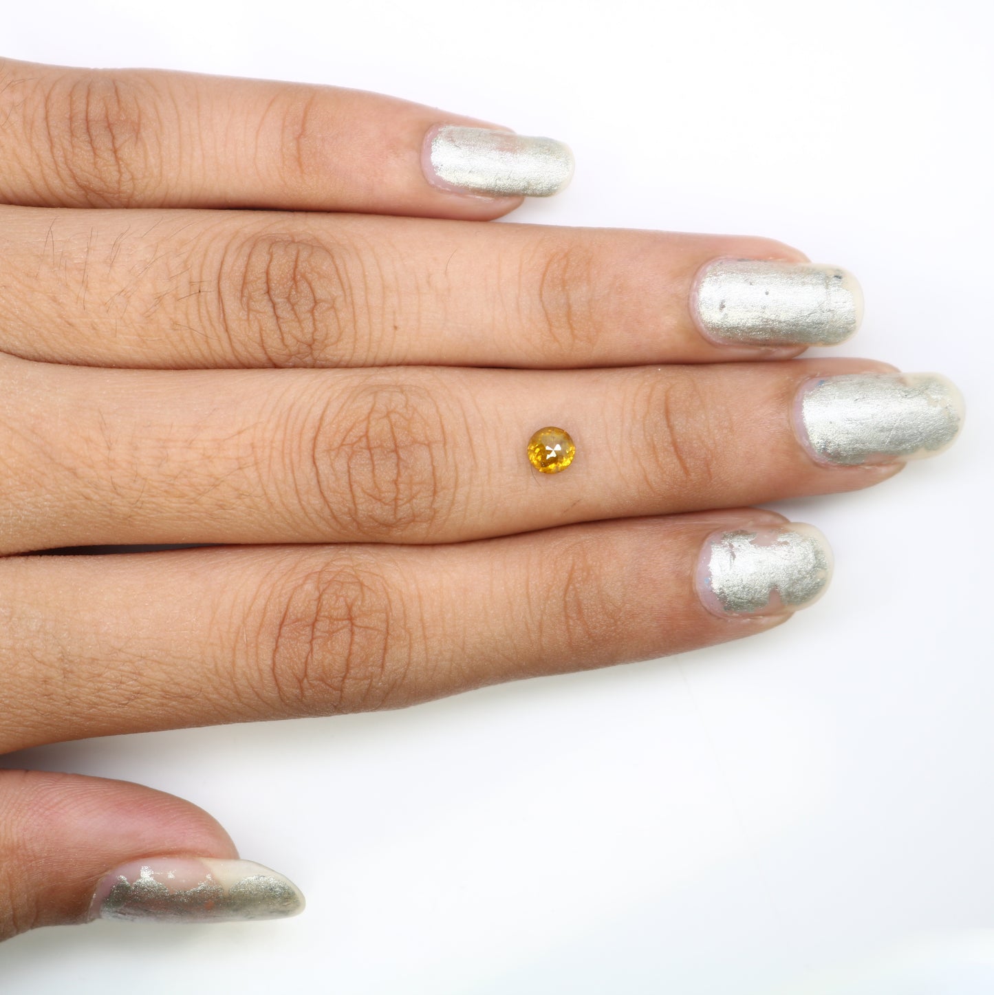 0.50 CT Polished Round Rose Cut Natural Yellow Diamond For Designer Ring - JayKrishna Diamond