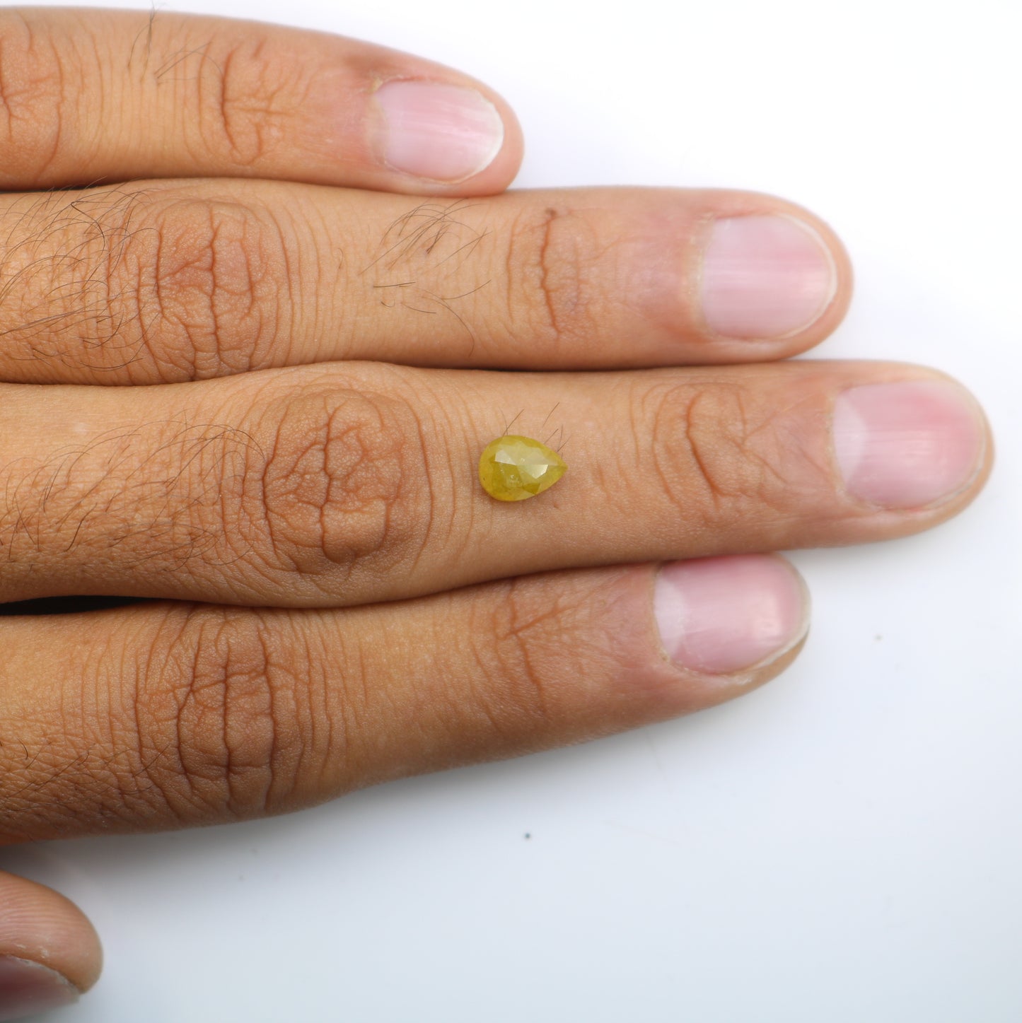 1.34 CT 7.90 MM Yellow Pear Shape Natural Diamond For Engagement Ring - JayKrishna Diamond