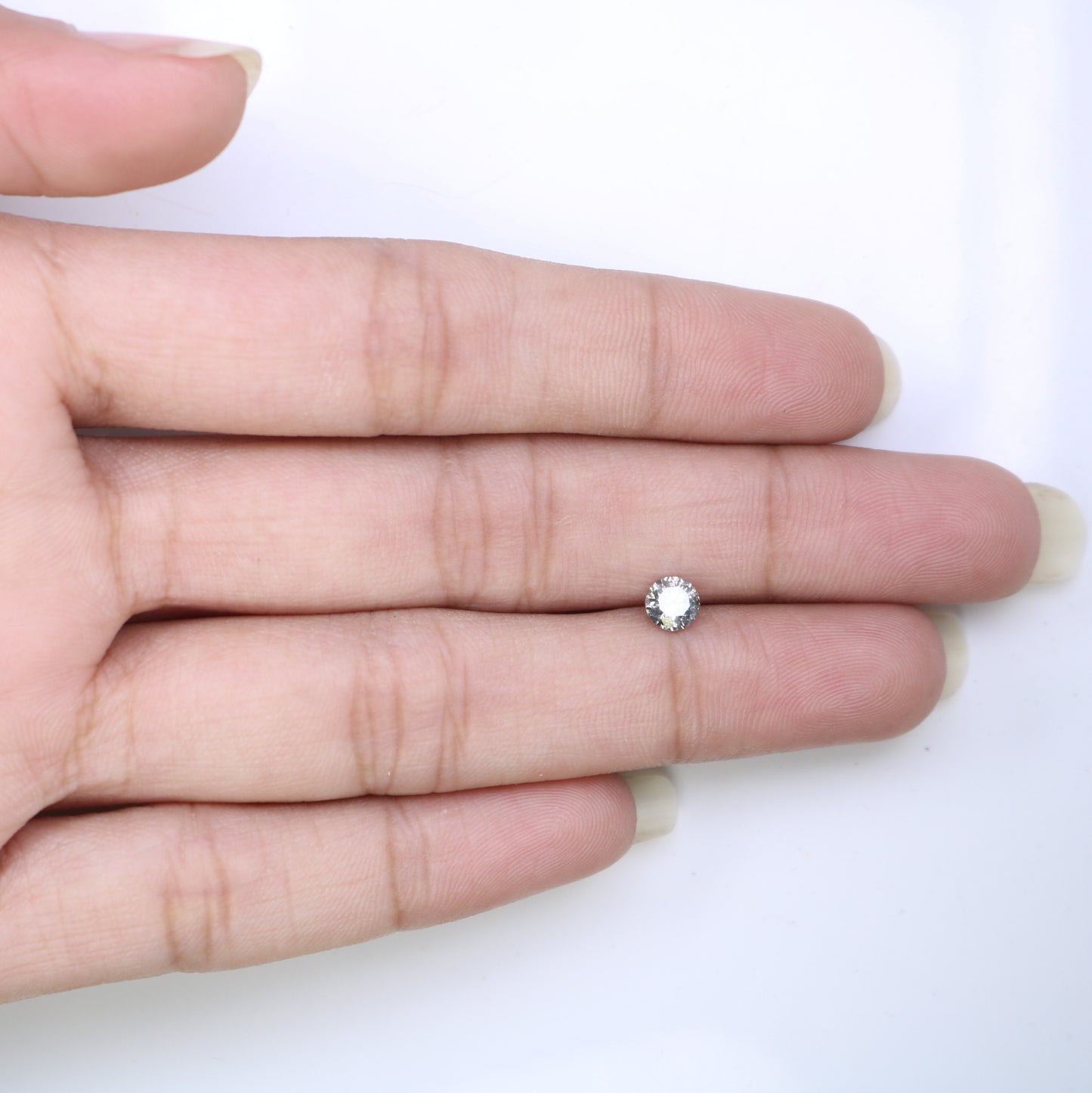 Unique 0.41 CT Salt & Pepper Round Brilliant Cut Diamond | Perfect for Wedding Rings | 4.60 x 2.90 MM - JayKrishna Diamond