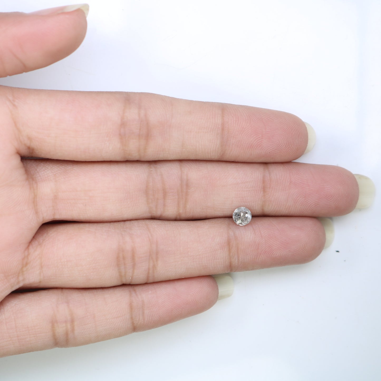 0.42 CT Salt and Pepper Round Brilliant Cut Natural Diamond for Engagement Ring and Custom Artisan Jewelry - JayKrishna Diamond