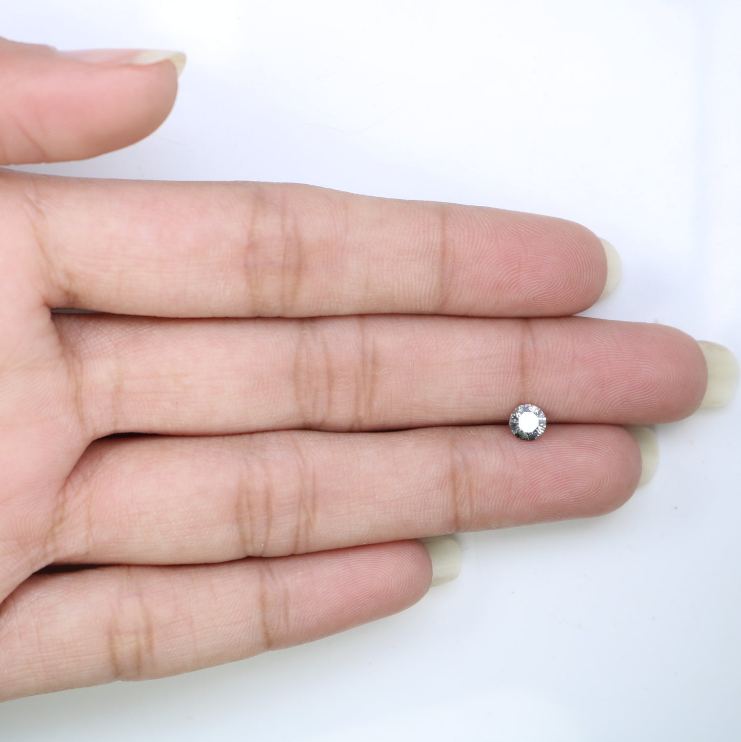 Unique 0.38 CT Salt & Pepper Round Brilliant Cut Diamond | Perfect for Proposal Rings | 4.60 x 2.80 MM - JayKrishna Diamond