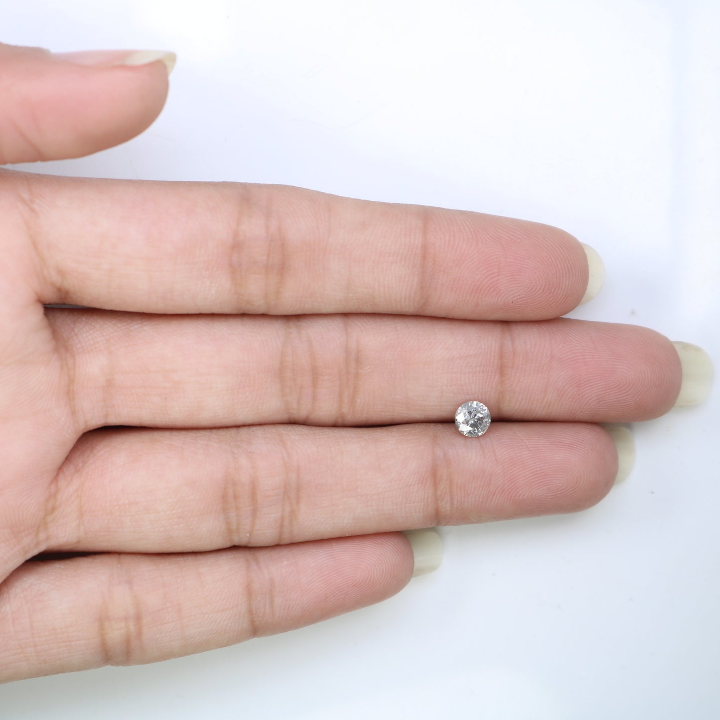0.43 CT Round Brilliant Cut 4.60 x 3.00 MM Salt and Pepper Loose Diamond for Wedding Ring and Custom Bridal Jewelry Design - JayKrishna Diamond