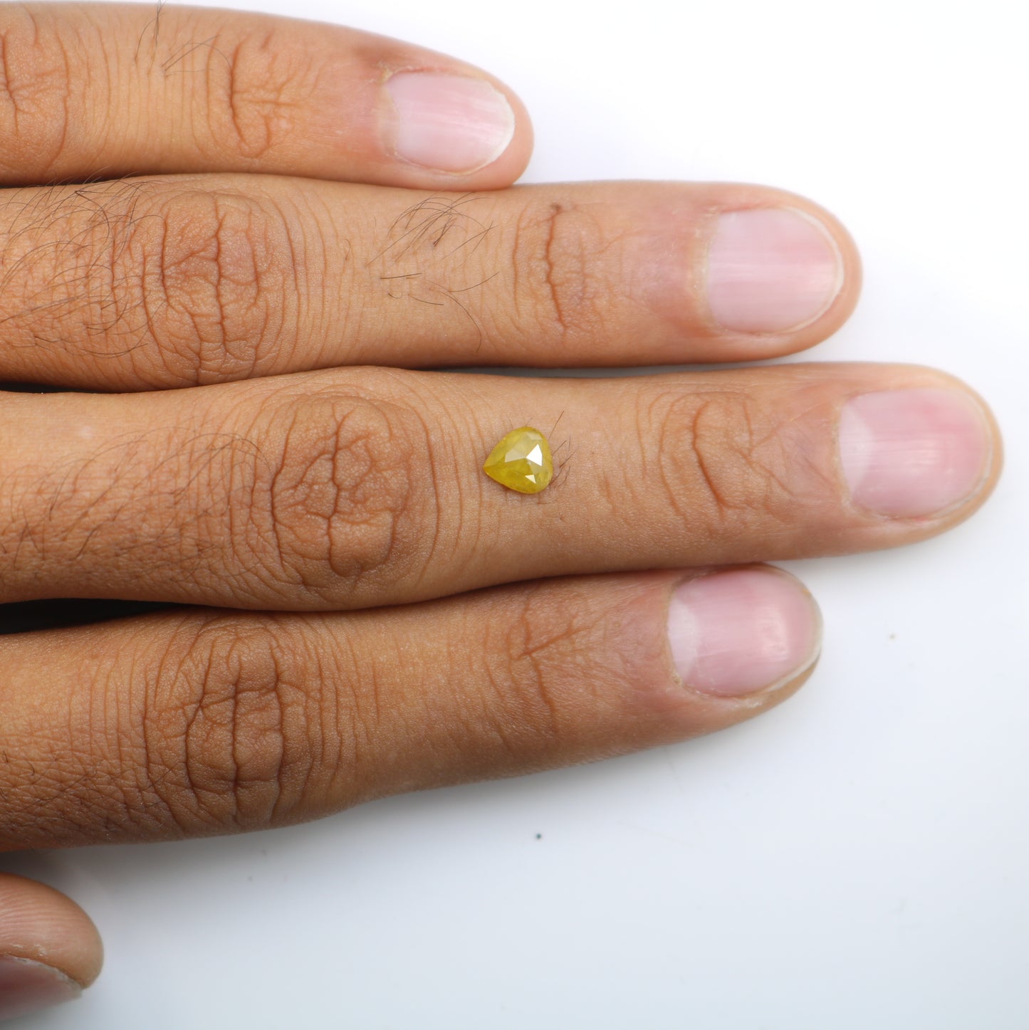 0.69 CT 6.10 MM Lovely Heart Shape Yellow Antique Diamond For Valentine Gift - JayKrishna Diamond