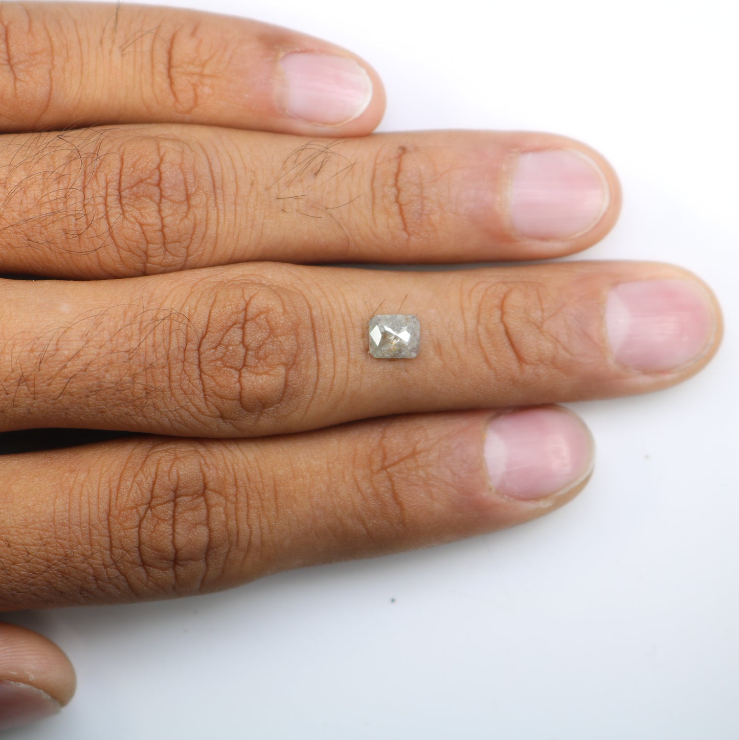 0.73 CT 6.20 CT Polished Emerald Shape Grey Diamond For Engagement Ring - JayKrishna Diamond