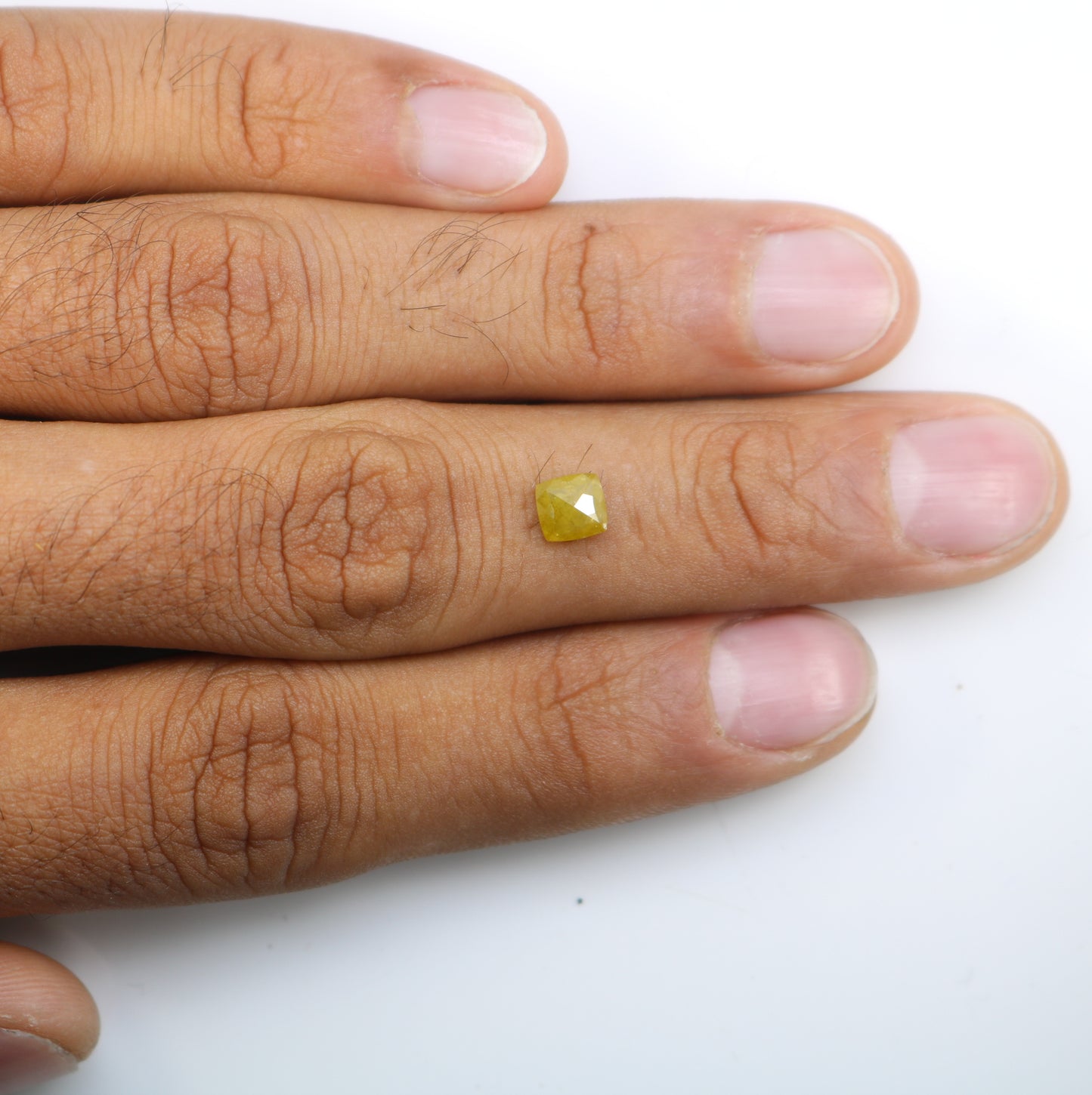 0.81 CT 5.60 MM Yellow Cushion Shape Fancy Diamond For Promise Ring - JayKrishna Diamond