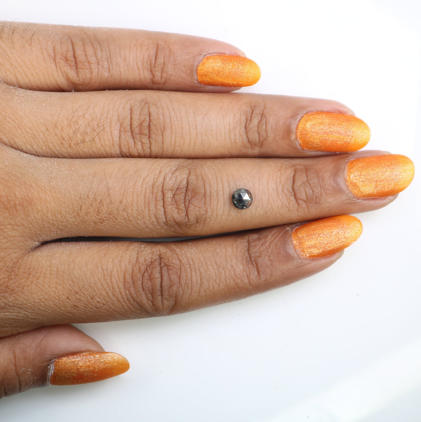 0.54 Carat Round Rose Cut Salt And Pepper Diamond For Diamond Pendant - JayKrishna Diamond