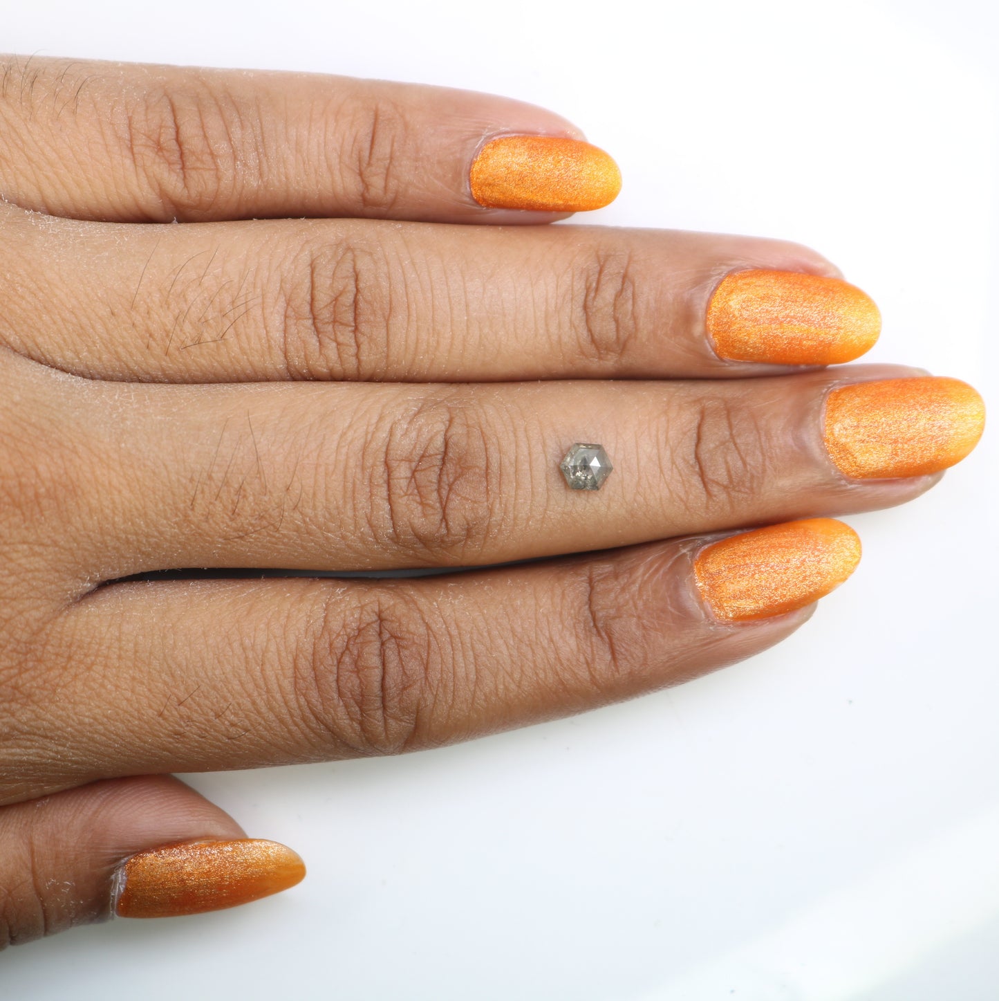 0.57 CT Loose Hexagon Cut Salt and Pepper Diamond – Distinctive Gem for Modern Wedding Rings - JayKrishna Diamond