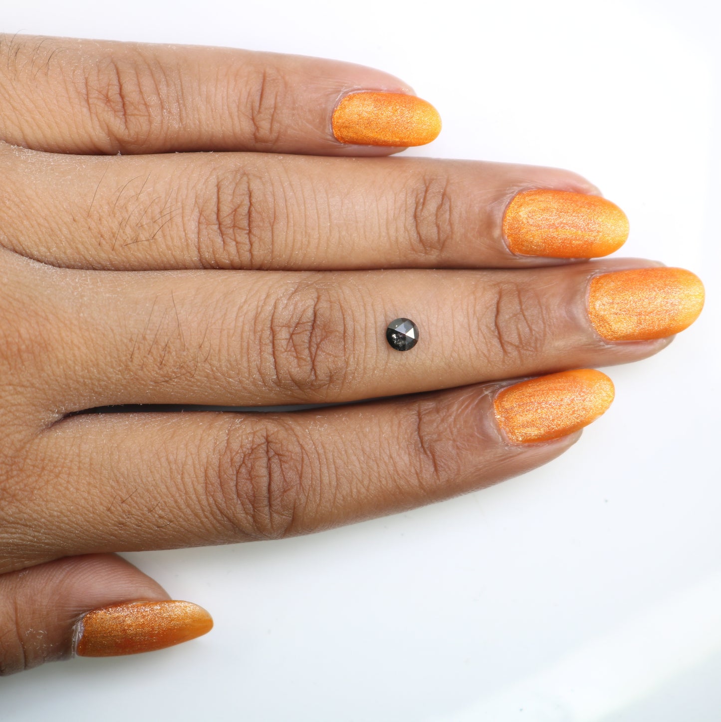 0.37 CT Round Rose Cut Salt and Pepper Diamond 4.40 MM | Natural Gemstone for Custom Engagement Rings, Unique & Elegant Fine Jewelry - JayKrishna Diamond