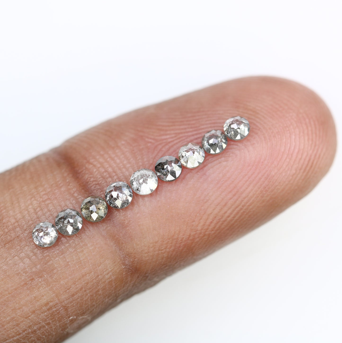 0.94 CT Salt And Pepper Round Rose Cut Diamond For Engagement Ring - JayKrishna Diamond