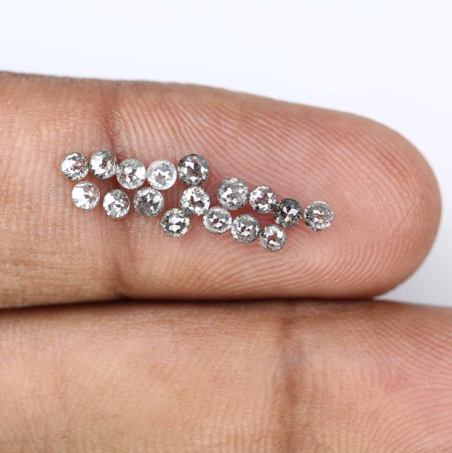 1.18 CT Natural Salt And Pepper Round Rose Cut Diamond For Engagement Ring - JayKrishna Diamond