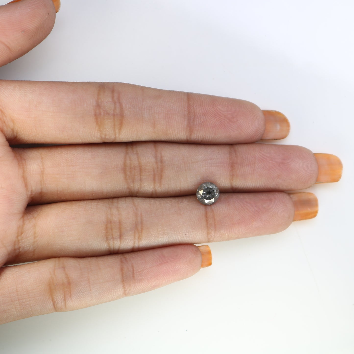 1.24 CT Salt and Pepper Round Brilliant Cut Diamond For Engagement Ring - JayKrishna Diamond