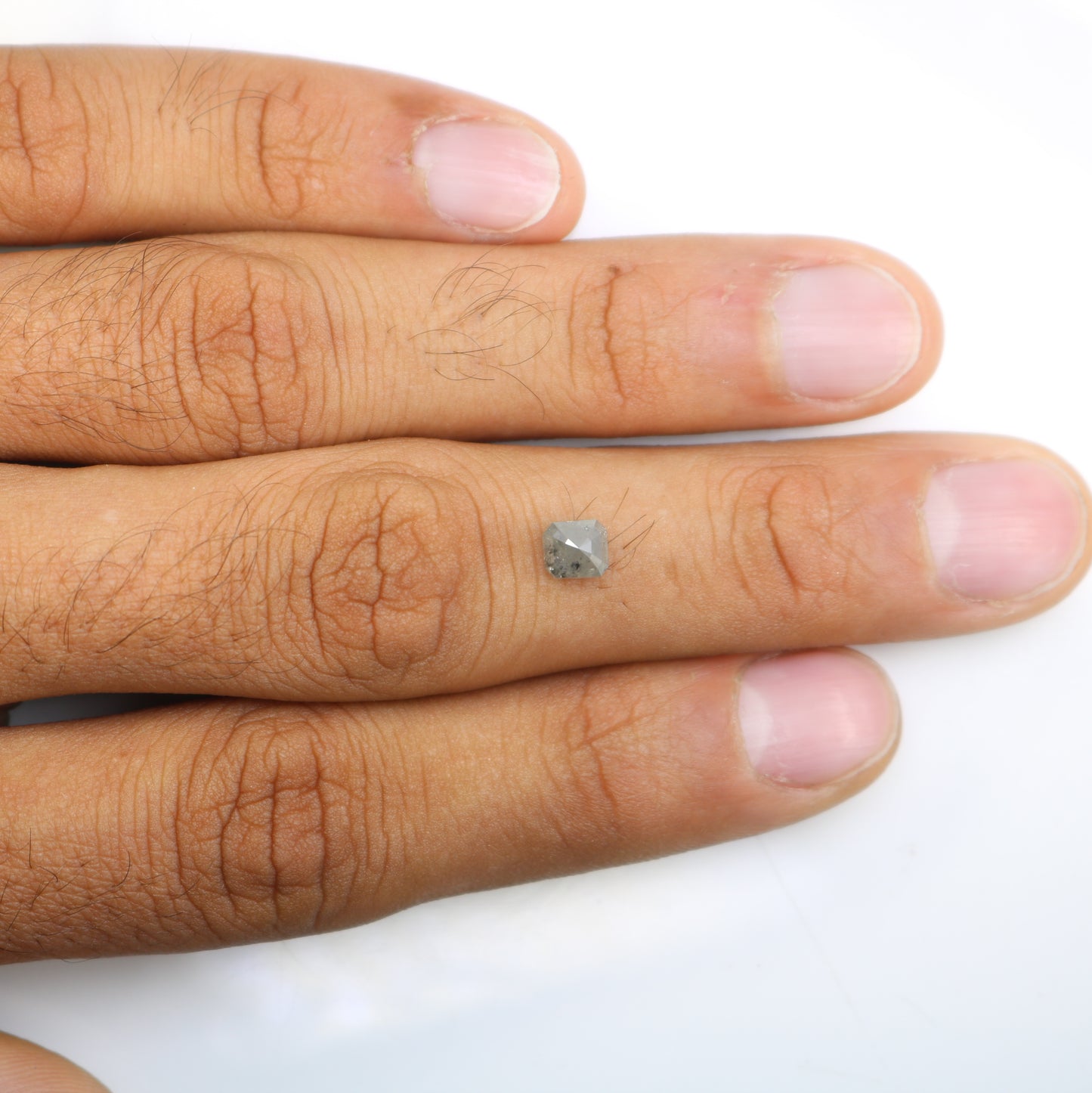 1.00 Carat Emerald Shape Diamond Ring Loose Salt And Pepper Diamond - JayKrishna Diamond