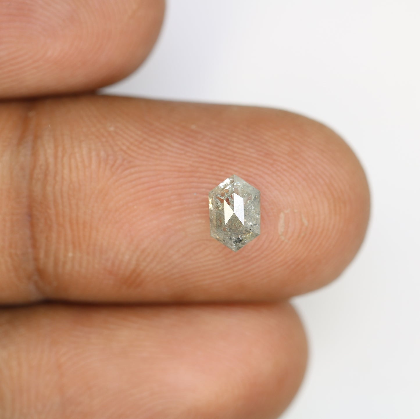 0.88 Carat Elongated Hexagon Shape Salt And Pepper Diamond For Wedding Ring - JayKrishna Diamond