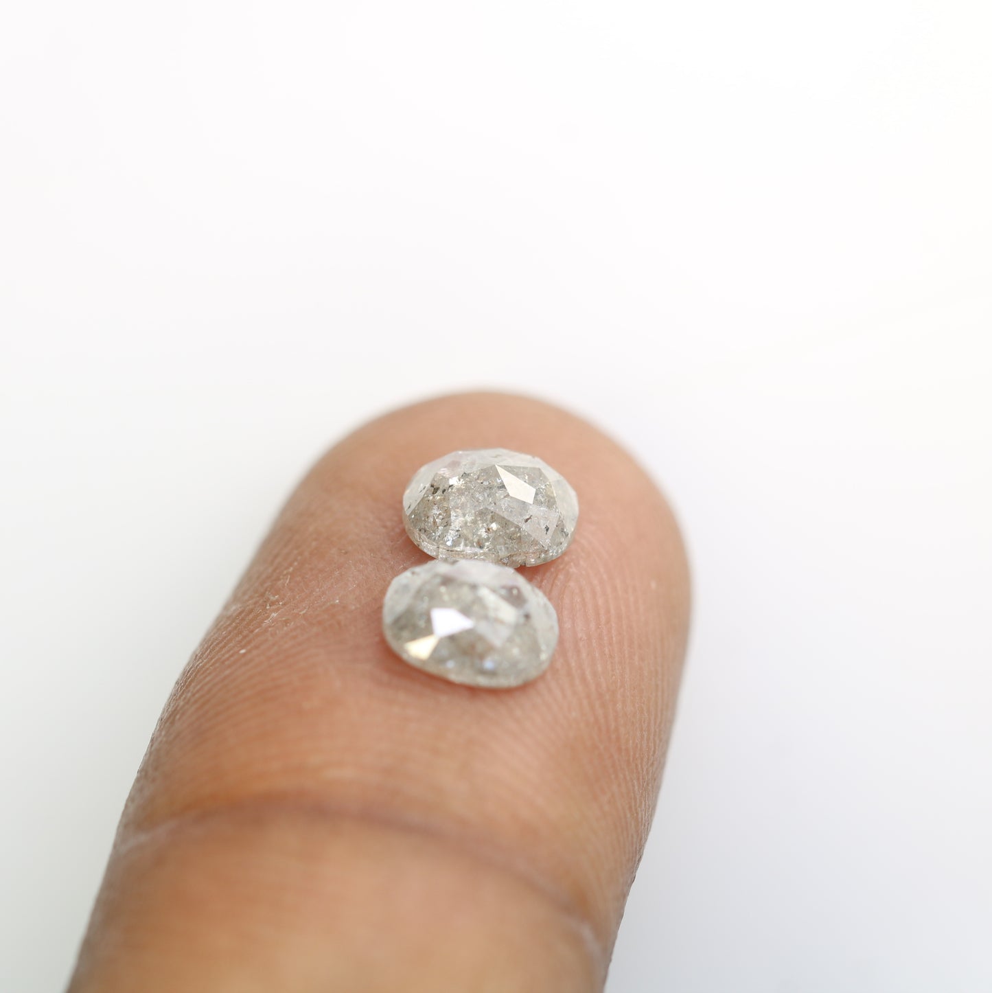 1.67 Carat Oval Shape Loose Salt And Pepper Diamond Pair For Galaxy Ring - JayKrishna Diamond