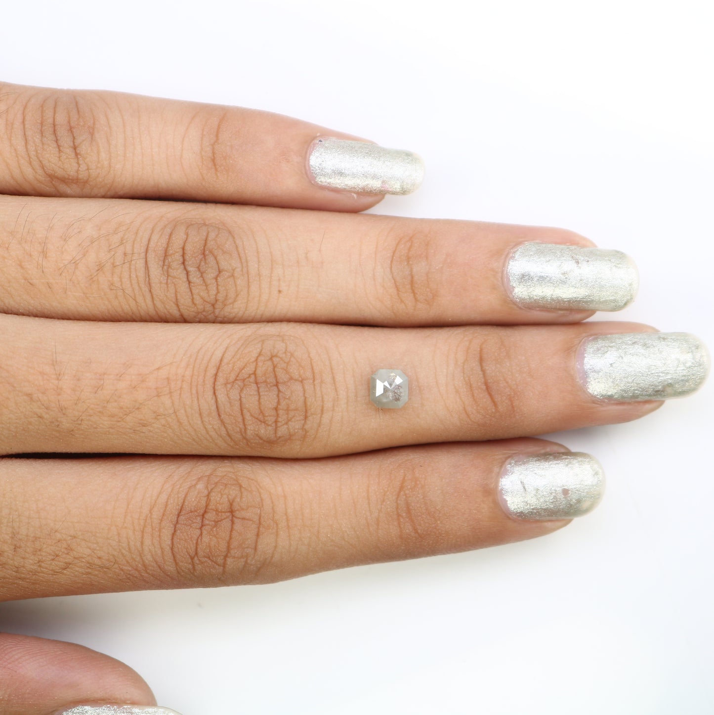 0.66 CT 4.80 MM Grey Emerald Shape Diamond for Engagement Ring - Unique Gemstone for Custom Bridal Jewelry Designs - JayKrishna Diamond