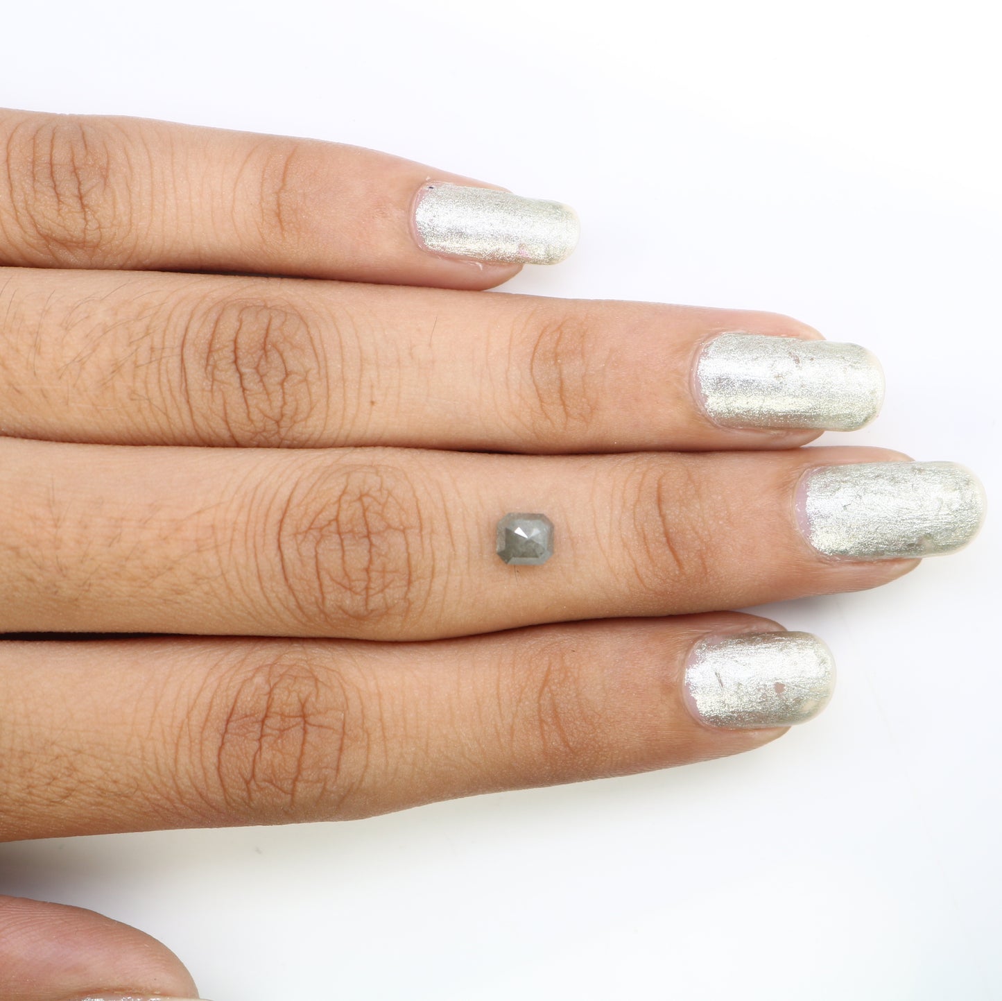 0.76 CT 4.90 MM Natural Loose Emerald Shape Grey Diamond For Engagement Ring - JayKrishna Diamond