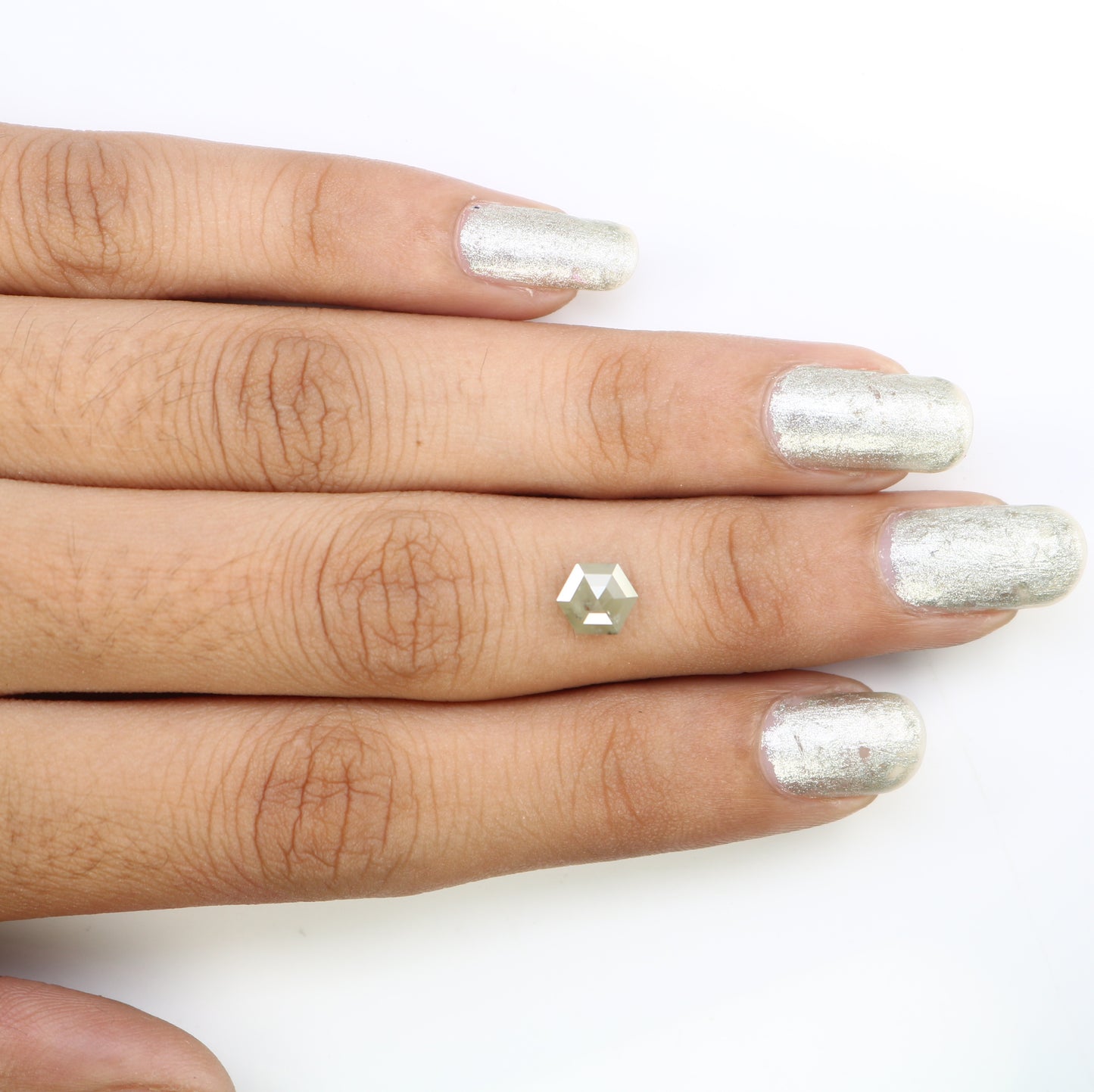 0.71 CT Hexagon Cut Grey Natural Diamond For Engagement Ring - JayKrishna Diamond