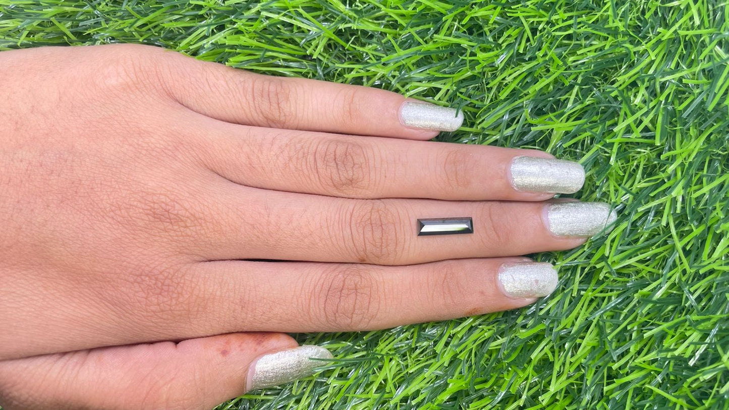 1.25 Carat 12.7 MM Loose Black Color Baguette Shape Diamond For Diamond Pendant - JayKrishna Diamond