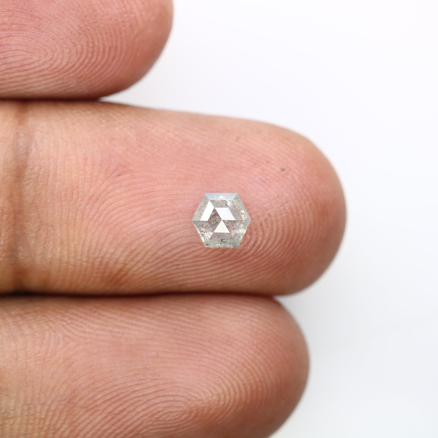 0.56 Carat Hexagon Cut Salt and Pepper Diamond – Unique Loose Gem for Alternative Engagement Rings - JayKrishna Diamond